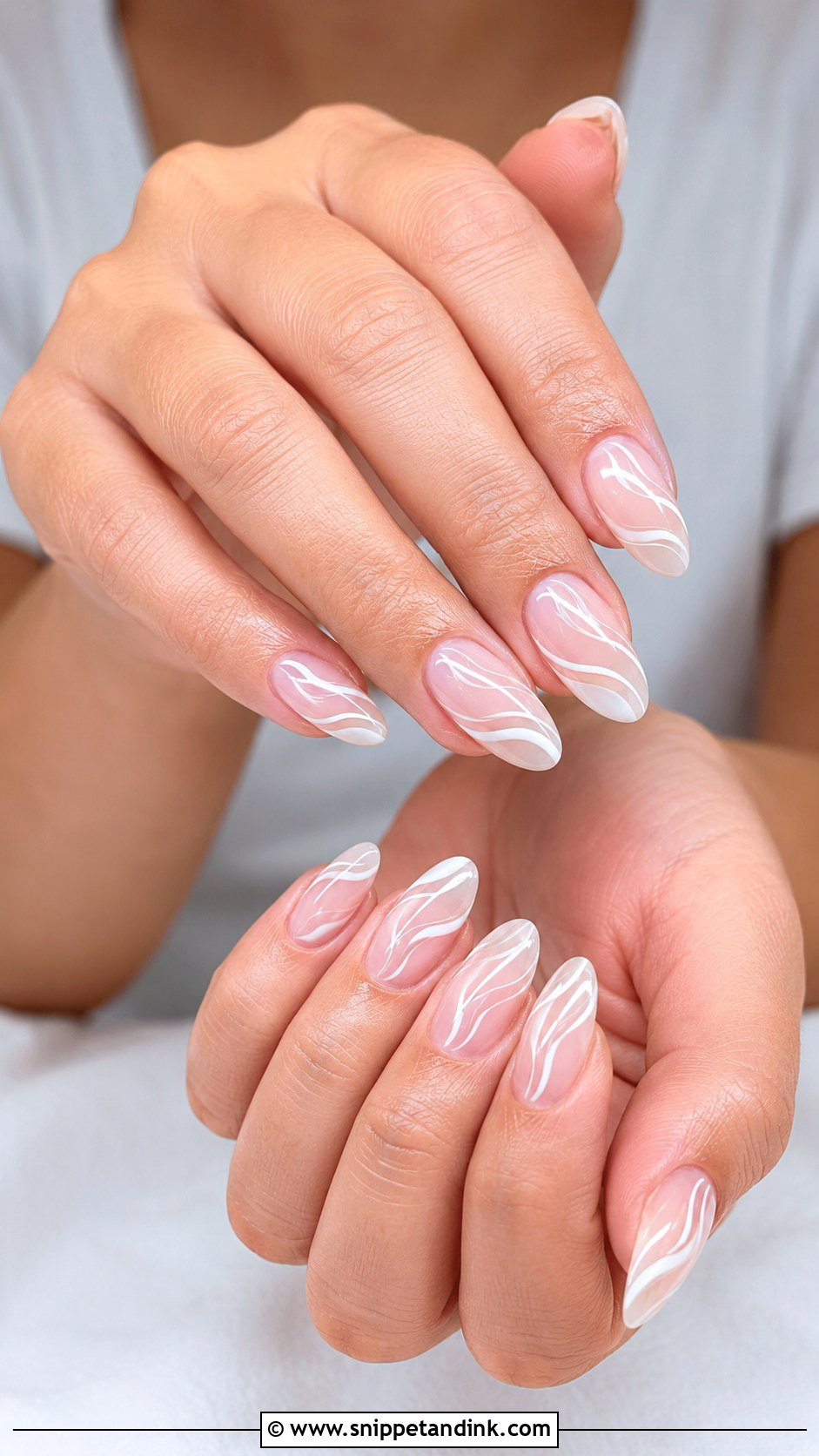 White Swirl Bride Nail Extensions - Snippet and Ink - 20 Bride Nail Extension Designs