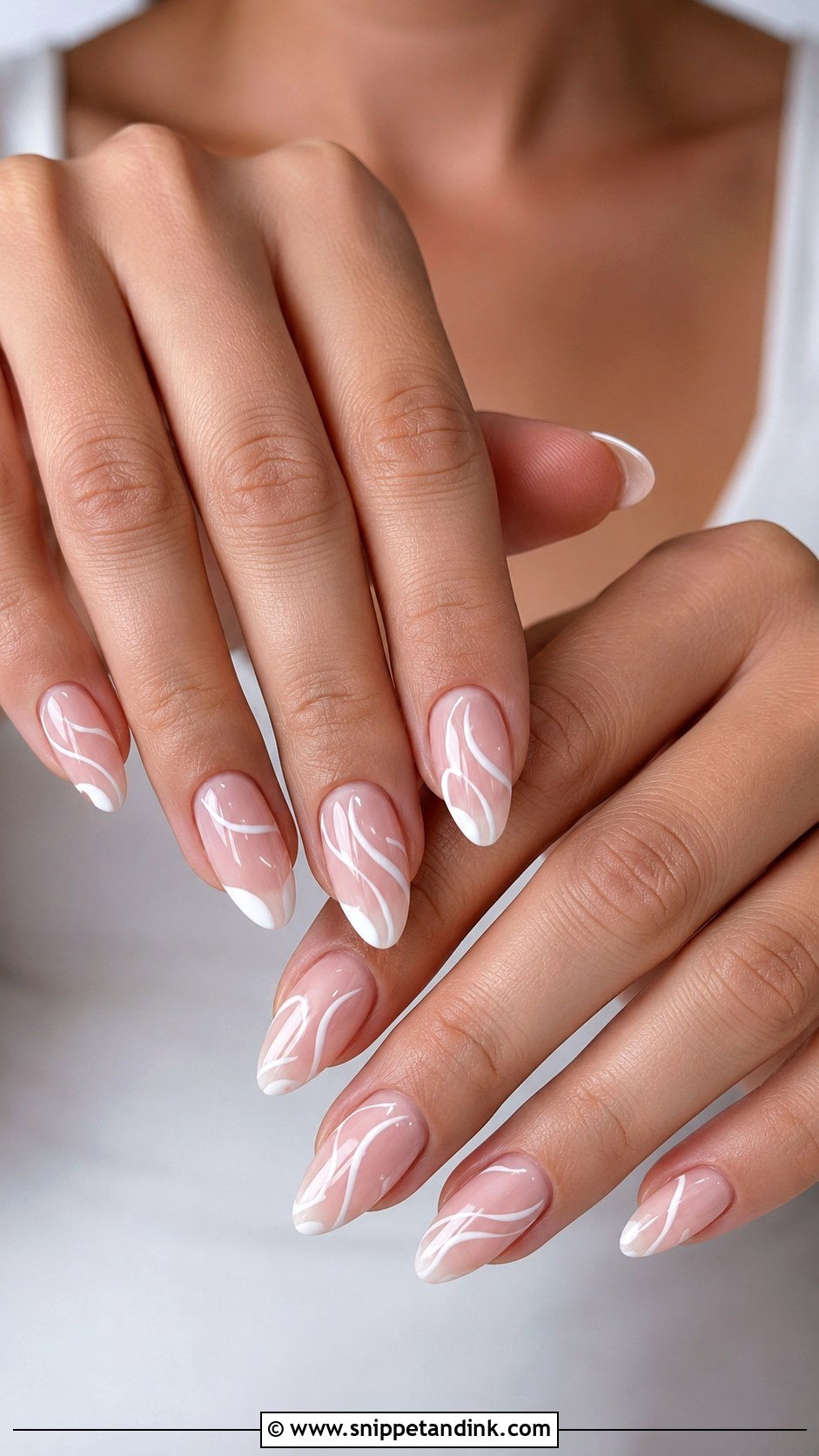 White Swirl Bride Nails - Snippet and Ink - 30 Elegant Bride Nails Wedding
