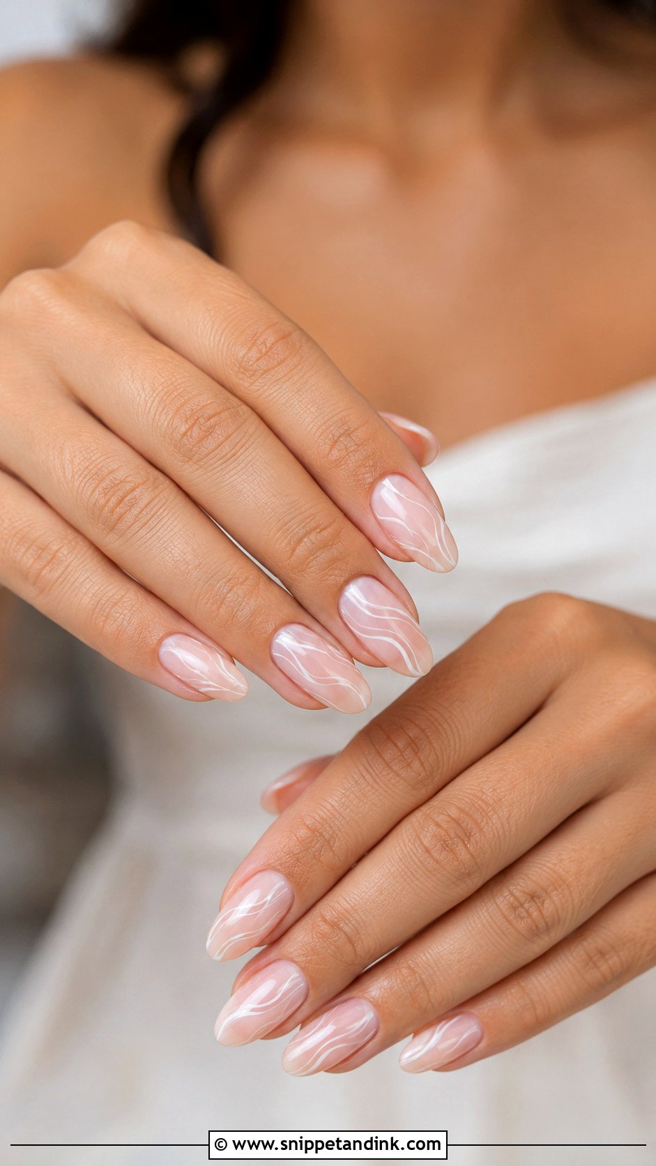 White Swirl Bridesmaid Nails - Snippet and Ink - 20 Wedding Day Nails for Bridesmaids