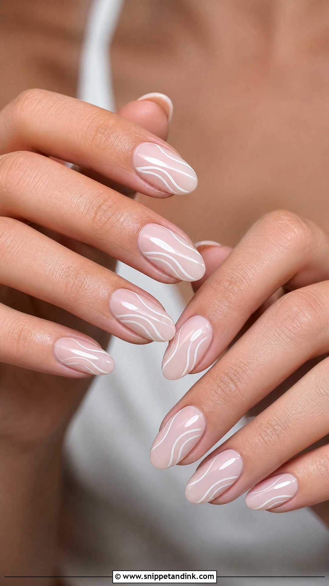 White Swirl Bridesmaid Nails - Snippet and Ink - 25 Elegant Bridesmaid Wedding Nails