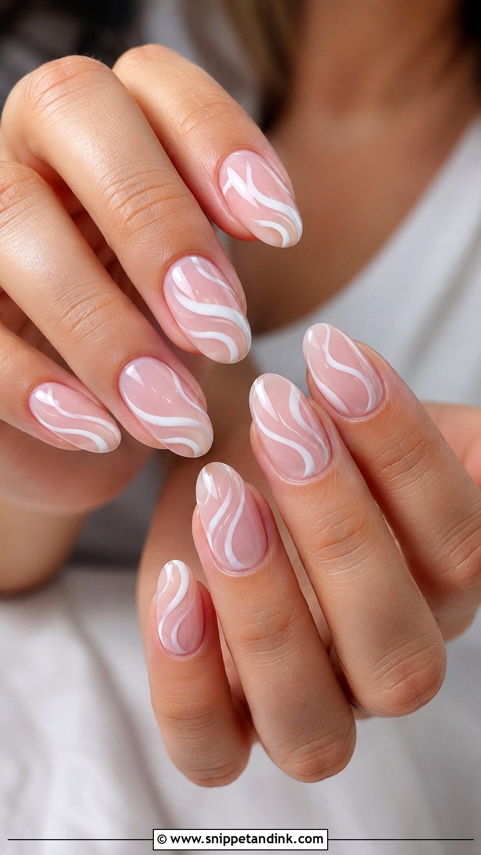 White Swirl Bridesmaid Nails - Snippet and Ink - 20 Bridesmaid Nail Designs