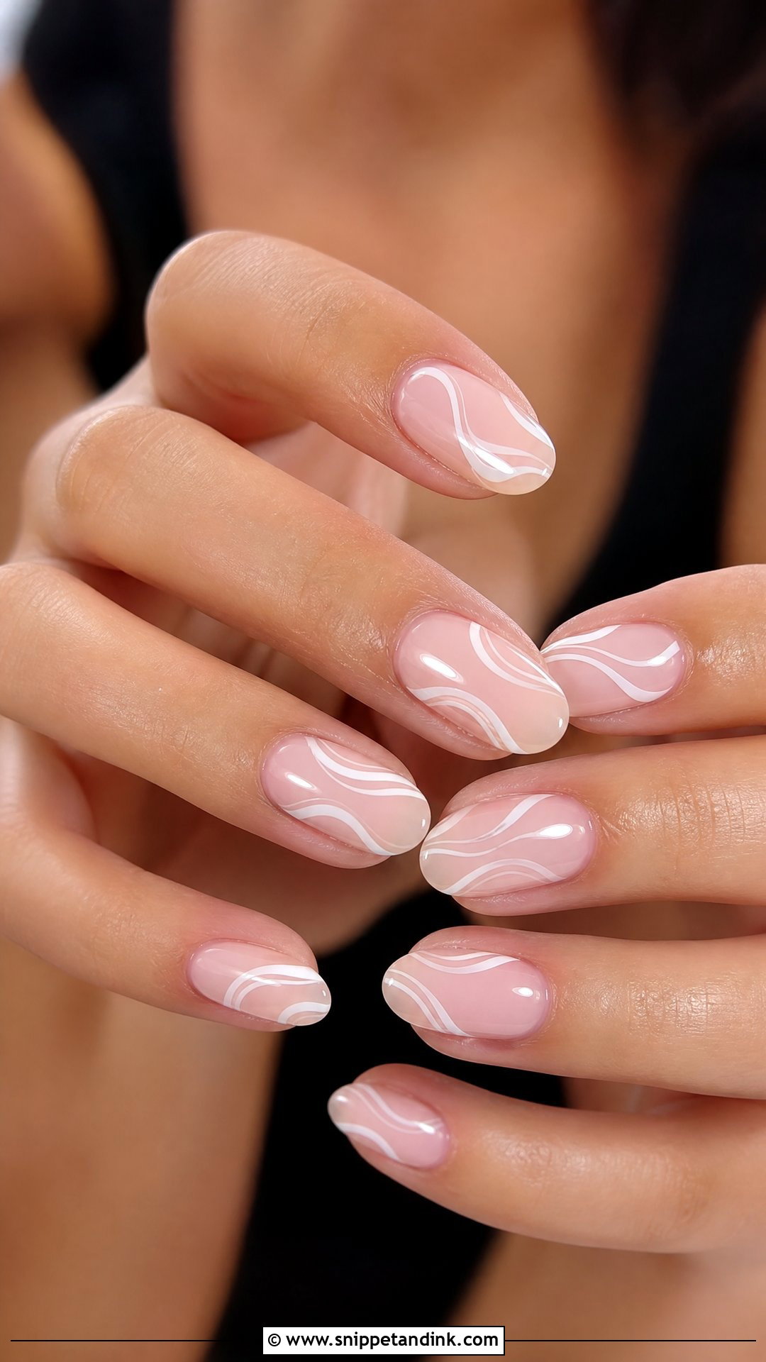 White Swirl Engagement Nails - Snippet and Ink - 25 Nail Art for Engagement Brides Ideas
