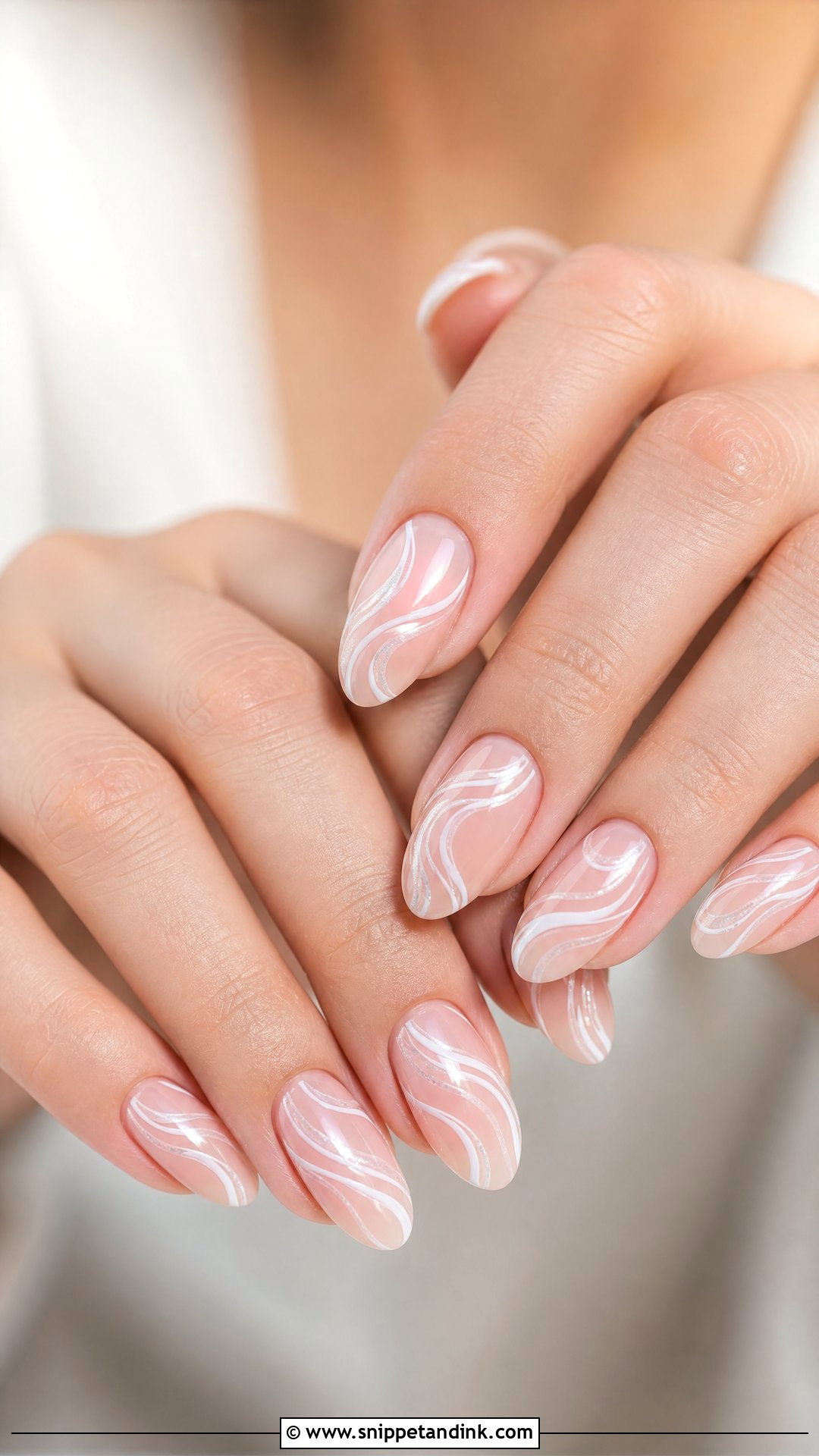 White Swirl Engagement Nails - Snippet and Ink - 25 Fun Engagement Nails
