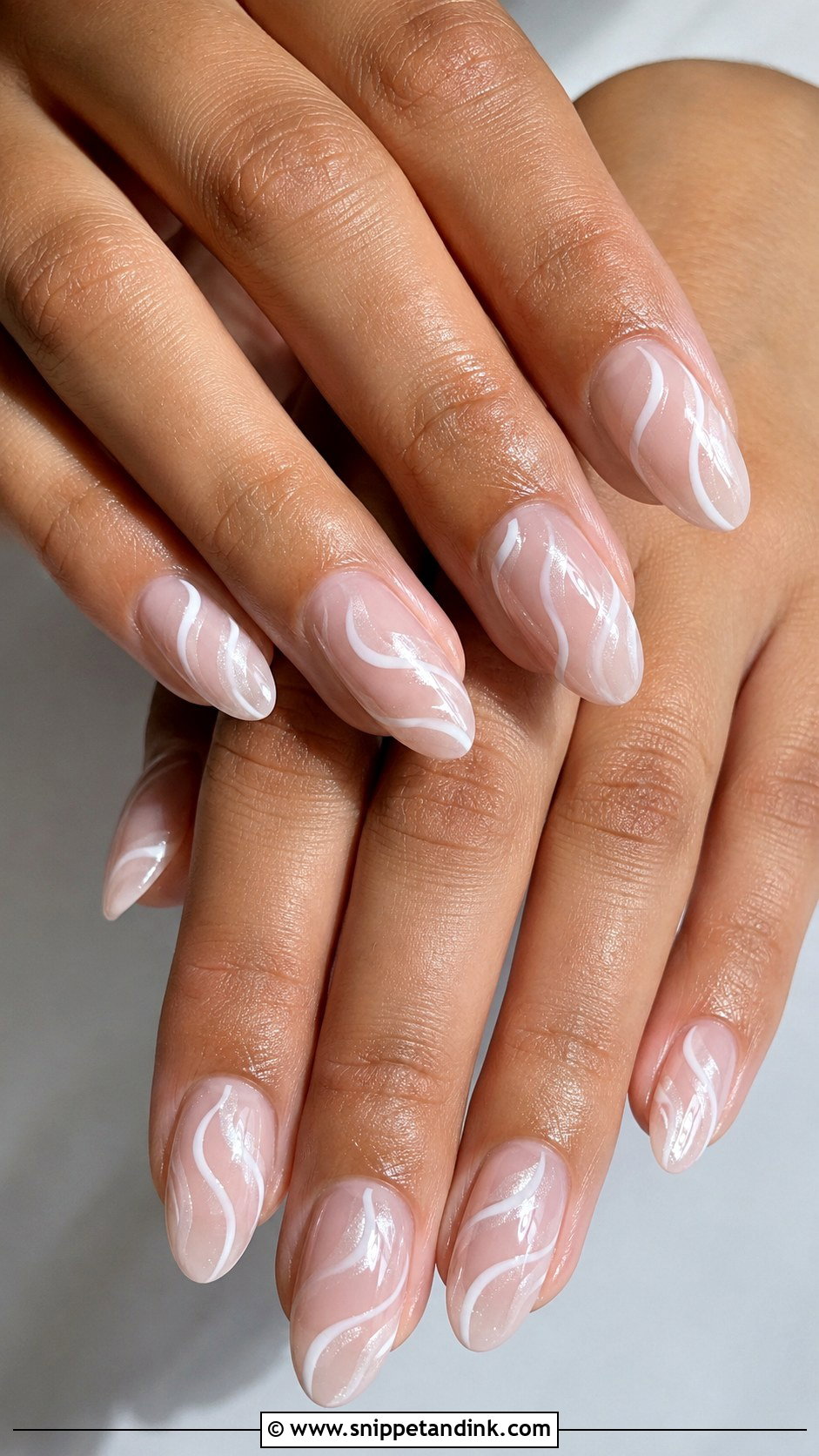 White Swirl Nails - Snippet and Ink - 20 Nail Art Designs for Wedding Functions