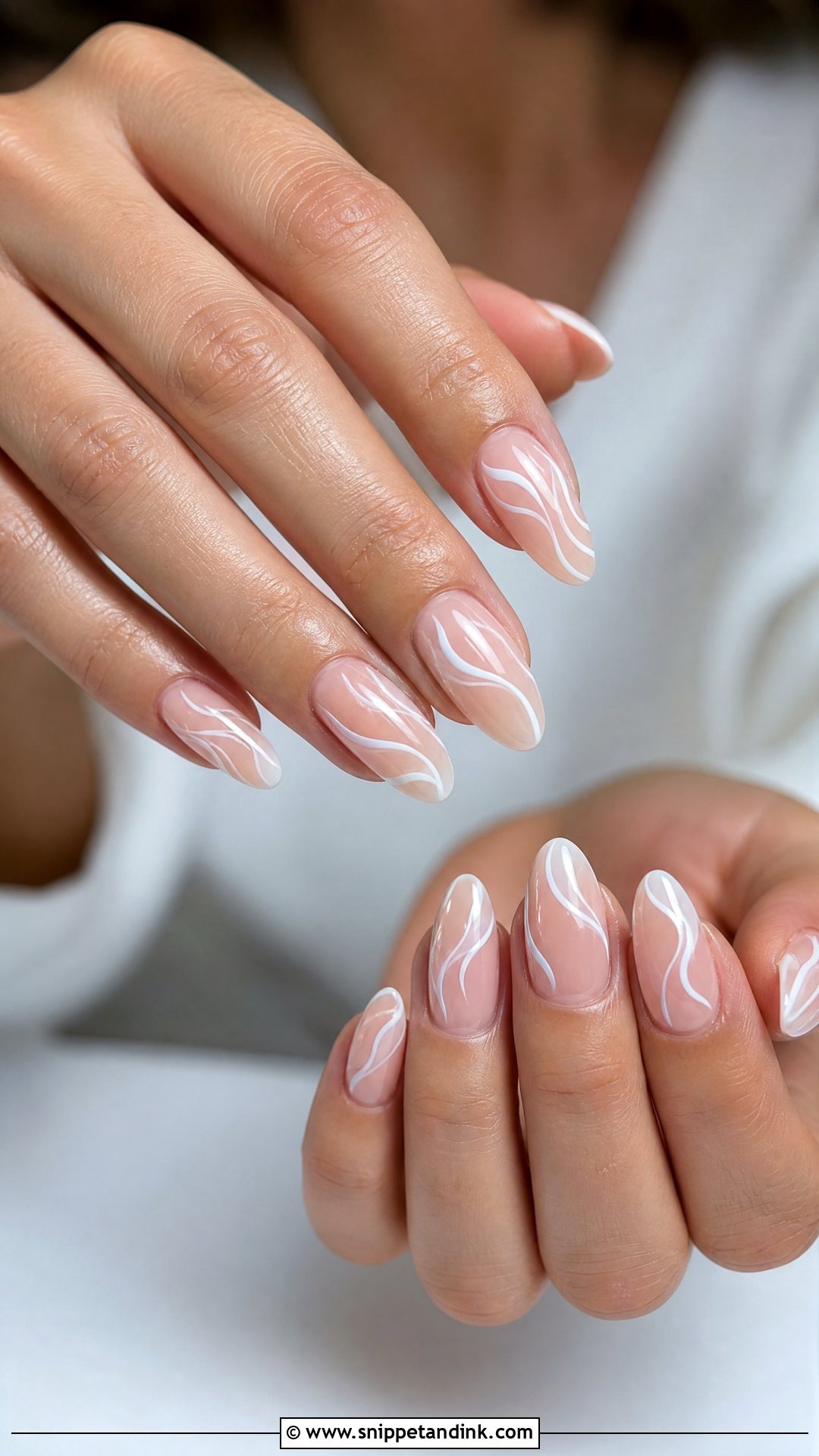 White Swirl Wedding Guest Nails - Snippet and Ink - 35 Wedding Guest Nails