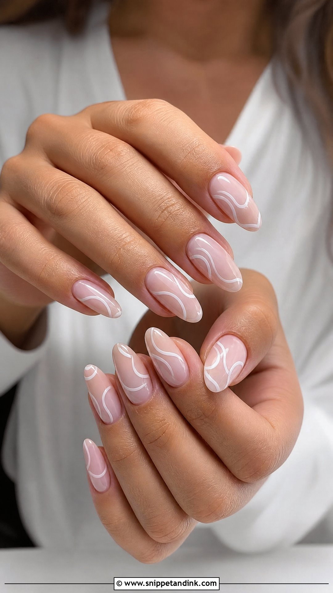 White Swirl Wedding Guest Nails - Snippet and Ink - 20 Cute Nails for Wedding Guest