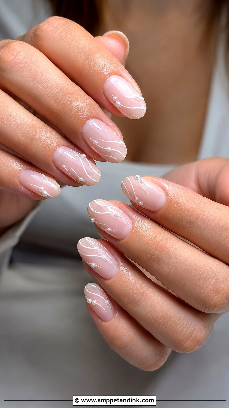 White Swirl Wedding Nails - Snippet and Ink - 20 Fun Wedding Nails for Bride