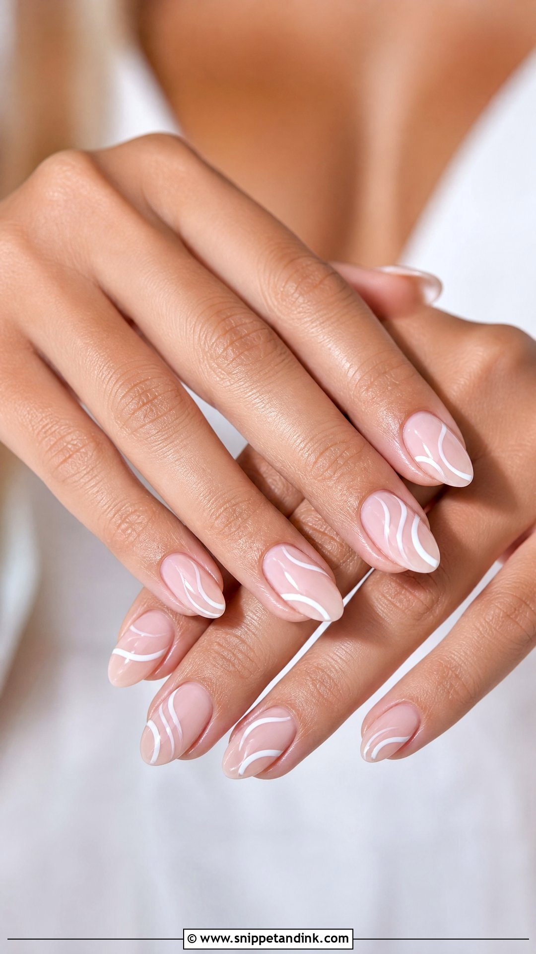 White Swirl Wedding Nails - Snippet and Ink - 25 Wedding Nails 2025