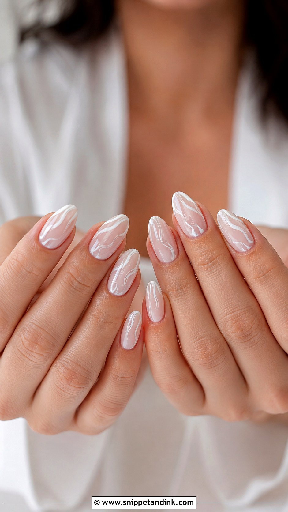 White Swirl Wedding Nails - Snippet and Ink - 30 Simple Wedding Nails for Bride