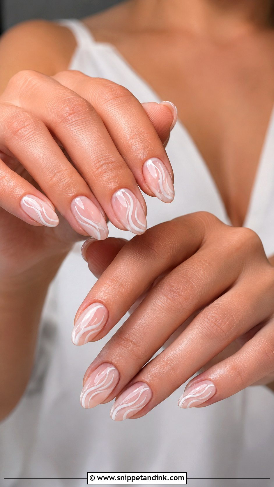White Swirl Wedding Nails - Snippet and Ink - 20 Pretty Nails for Wedding