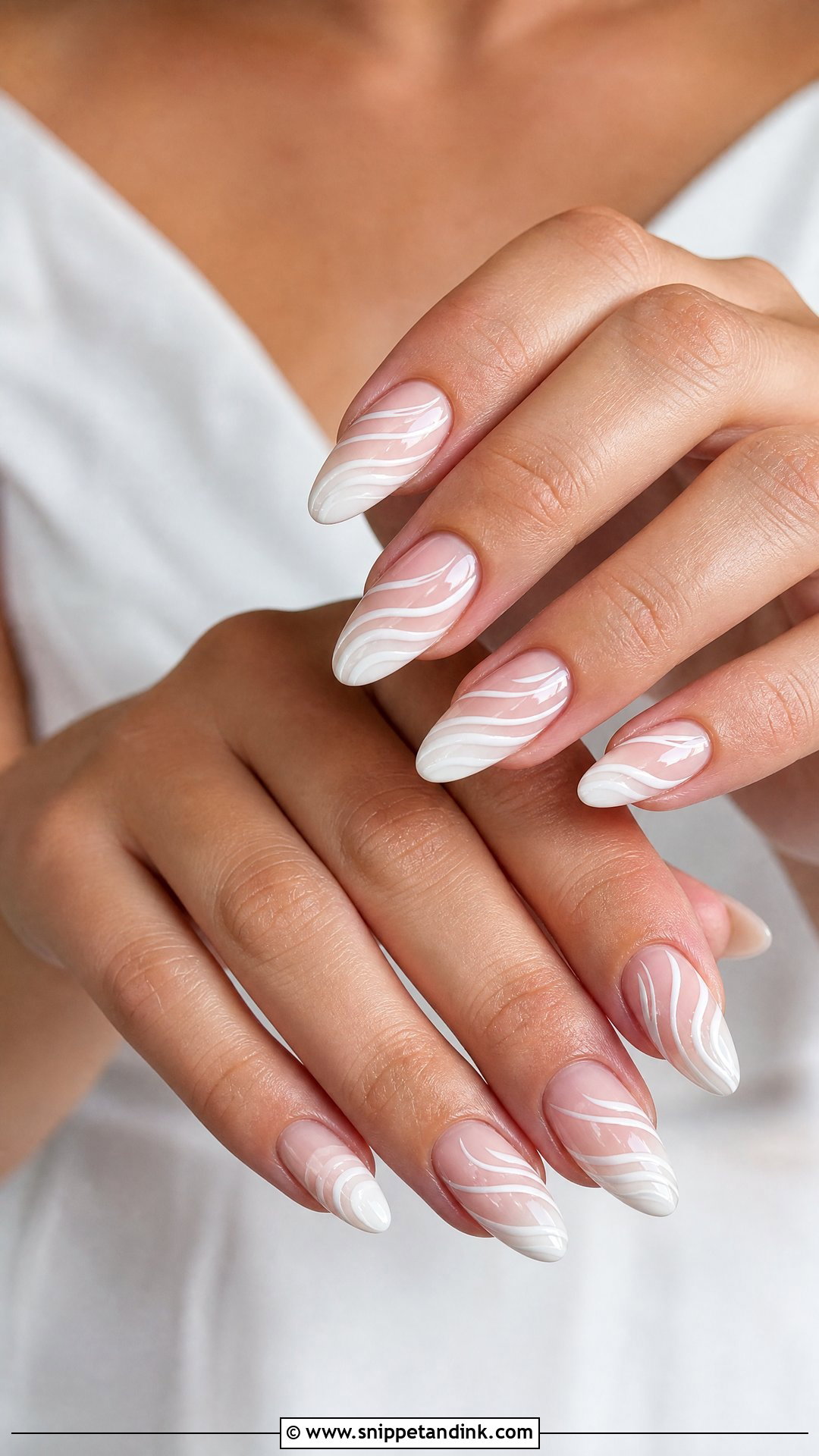 White Swirl Wedding Nails - Snippet and Ink - 25 Elegant White Wedding Nail Art Ideas