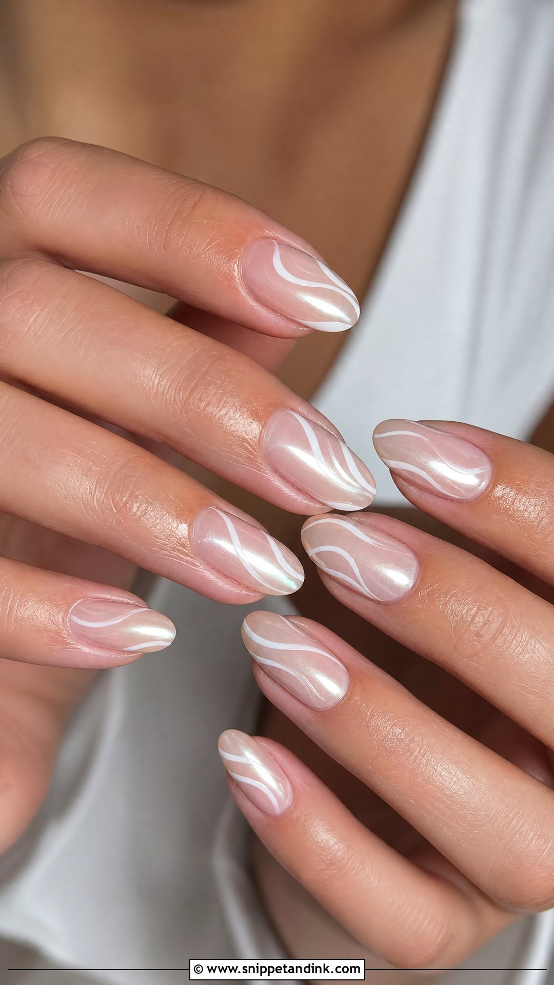 White Swirl Wedding Nails - Snippet and Ink - 25 Wedding Nail Art Design Ideas