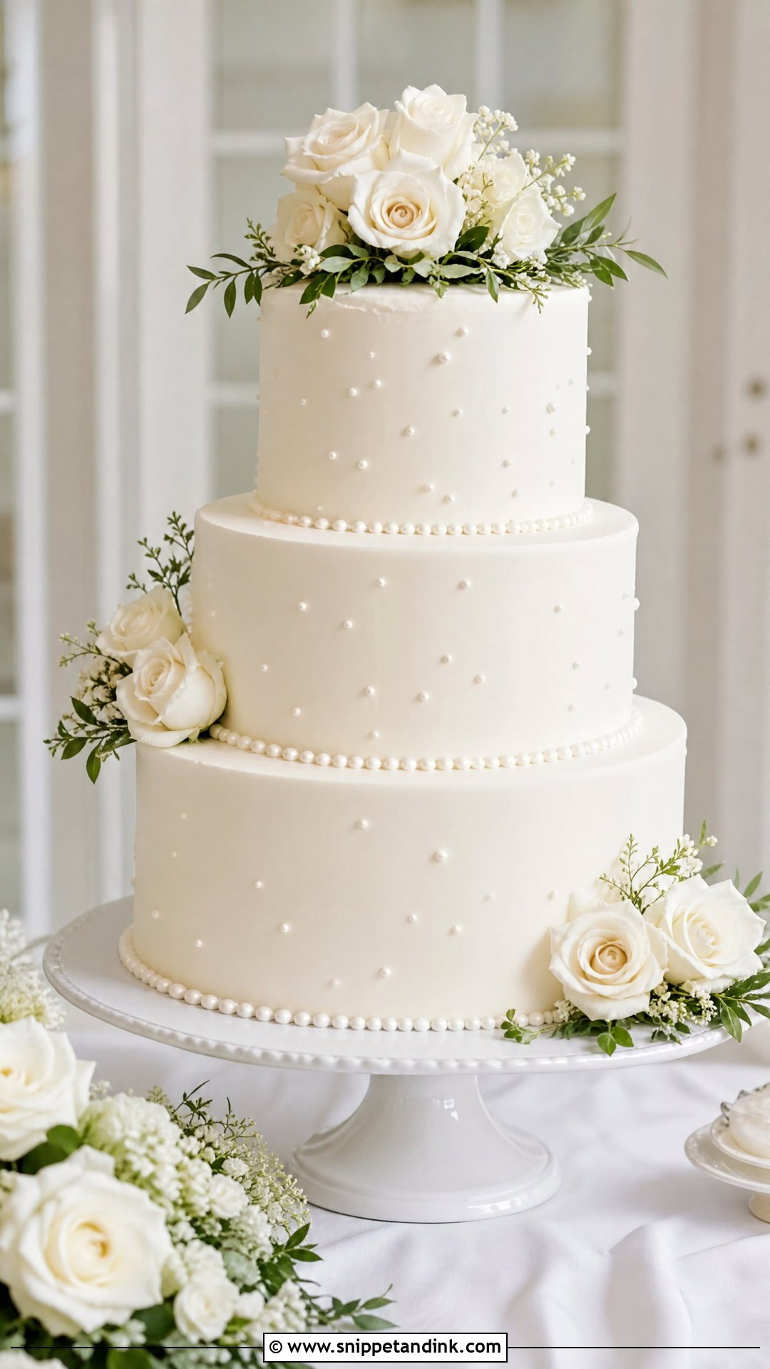 White Tiered Wedding Cake - Snippet and Ink - 20 Nice Cake Ideas for Wedding