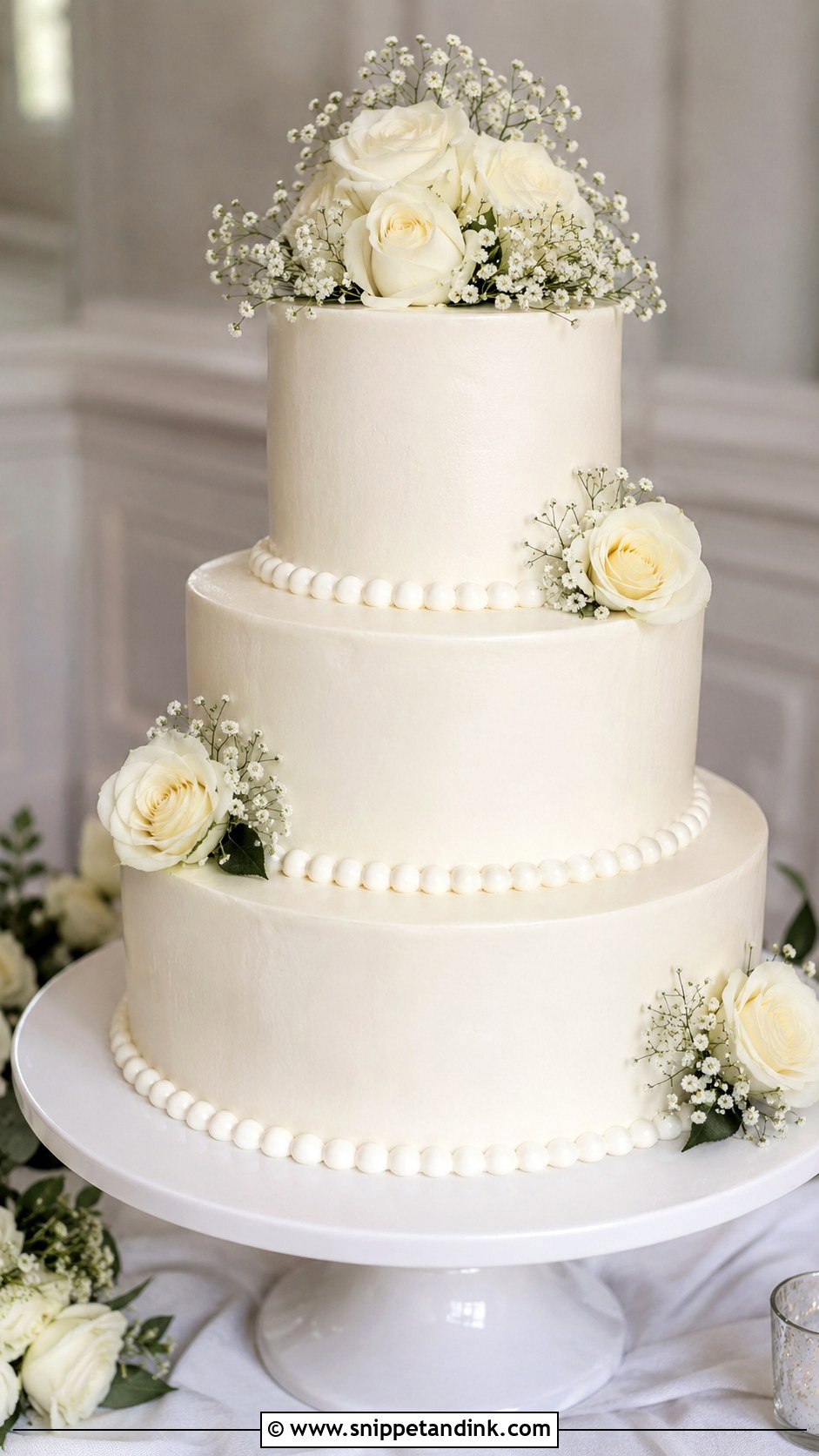 White Tiered Wedding Cake - Snippet and Ink - 20 Popular Cake Designs for Wedding
