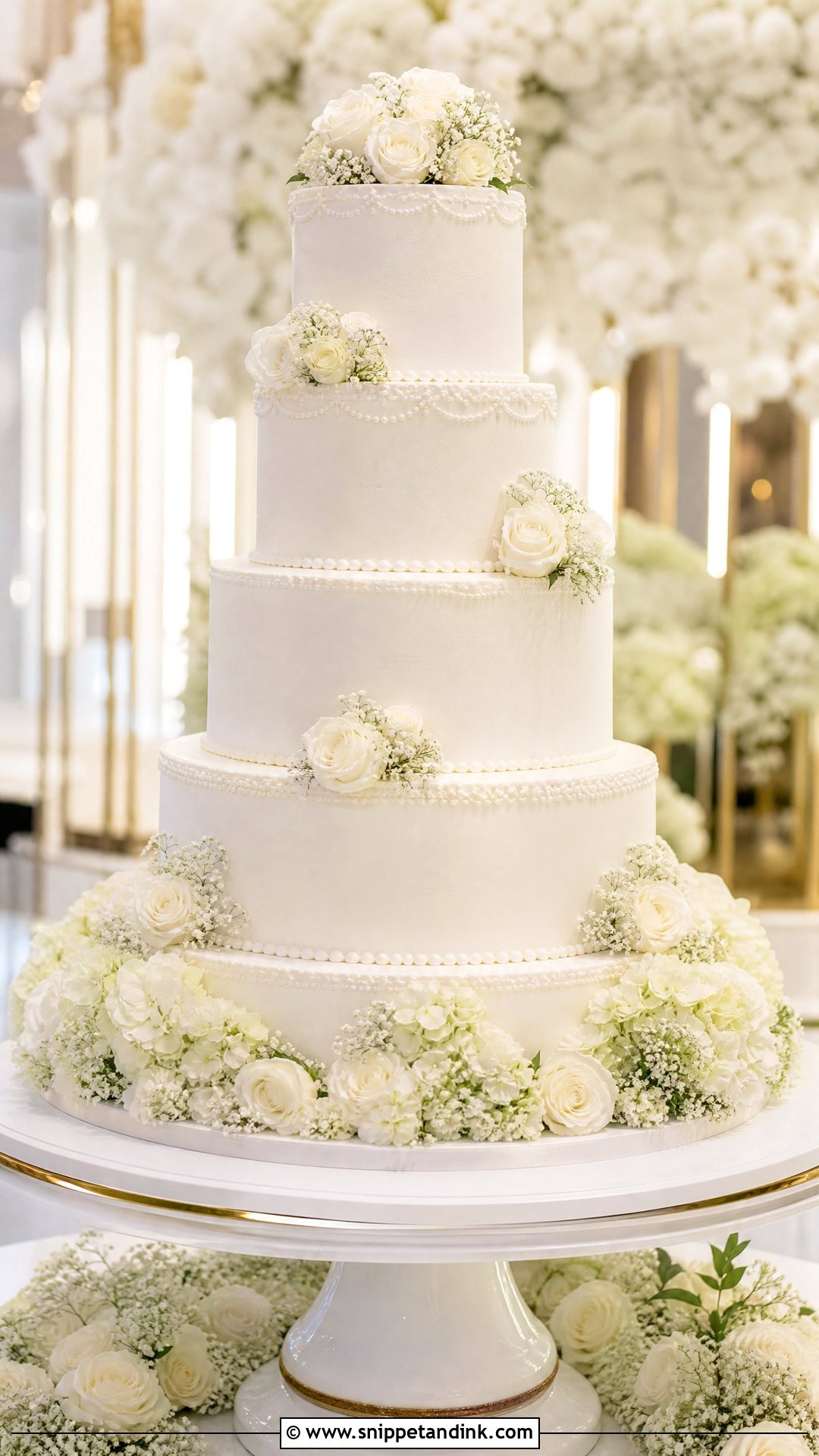 White Tiered Wedding Cake - Snippet and Ink - 30 White Cakes for Wedding