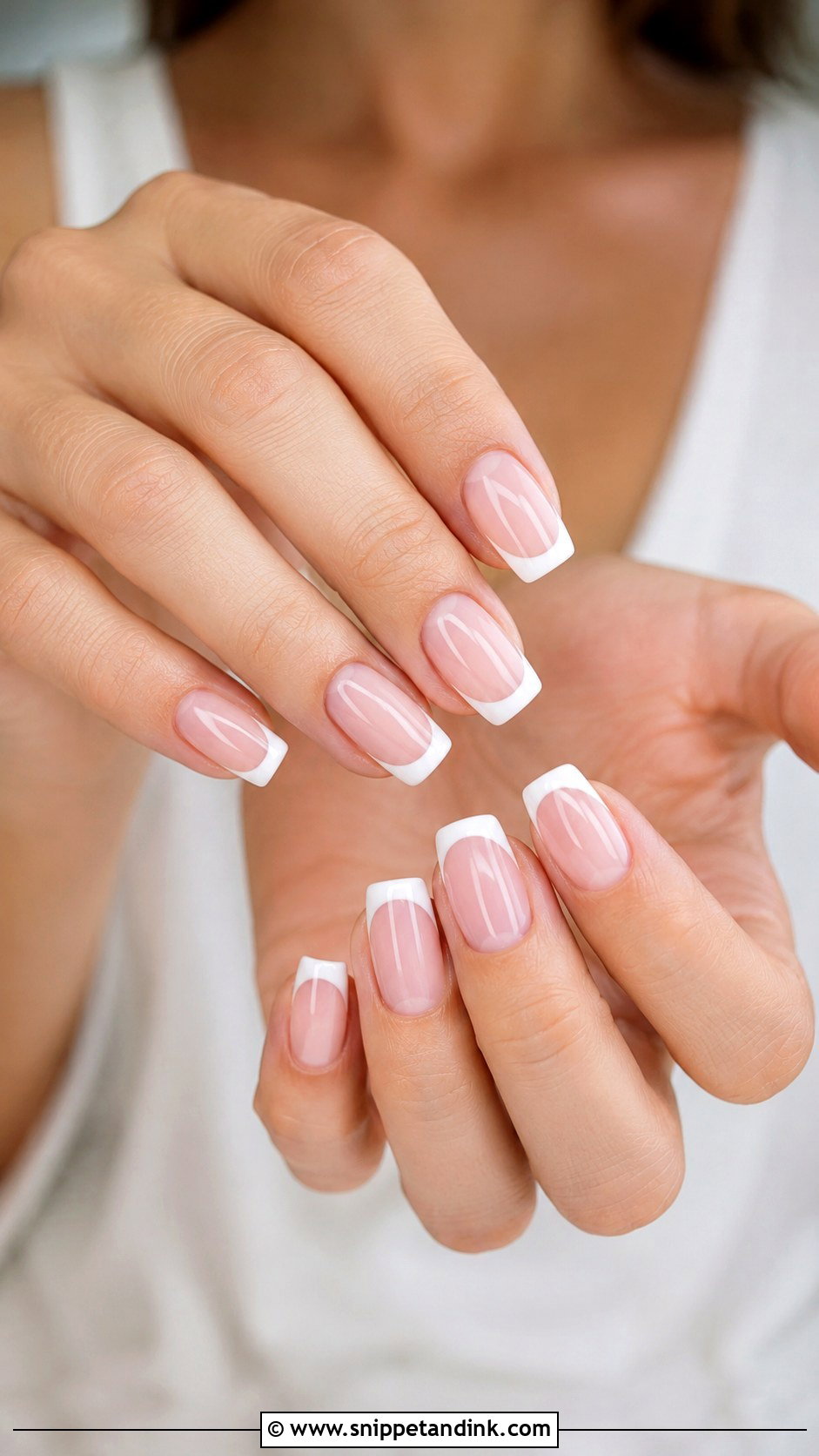 White Tip Wedding Nails - Snippet and Ink - 30 Classic Wedding Nails
