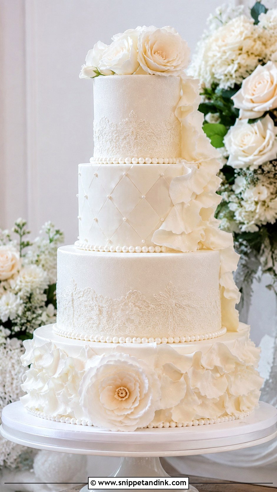 White Wedding Cake - Snippet and Ink - 20 Enchanted Cake Ideas for Wedding