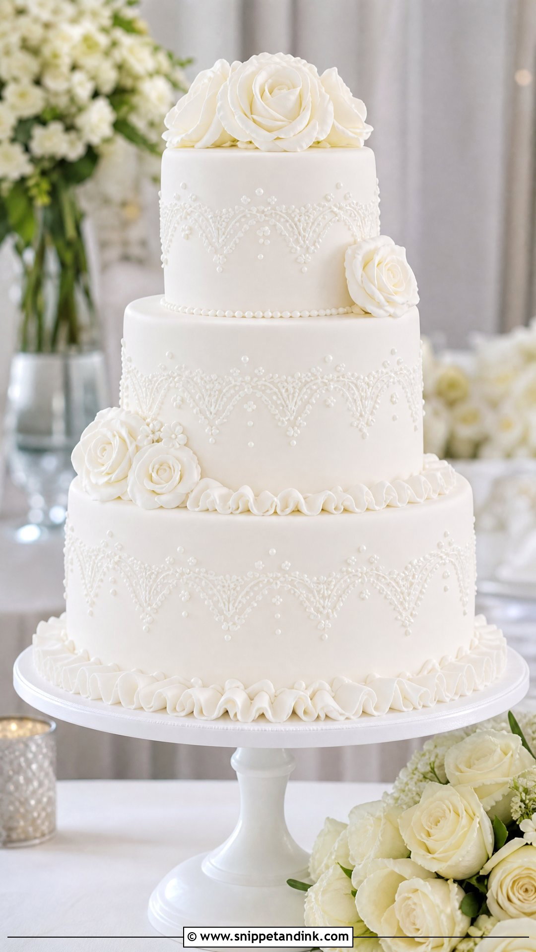 White Wedding Cake - Snippet and Ink - 25 Lady Cake Ideas for Wedding