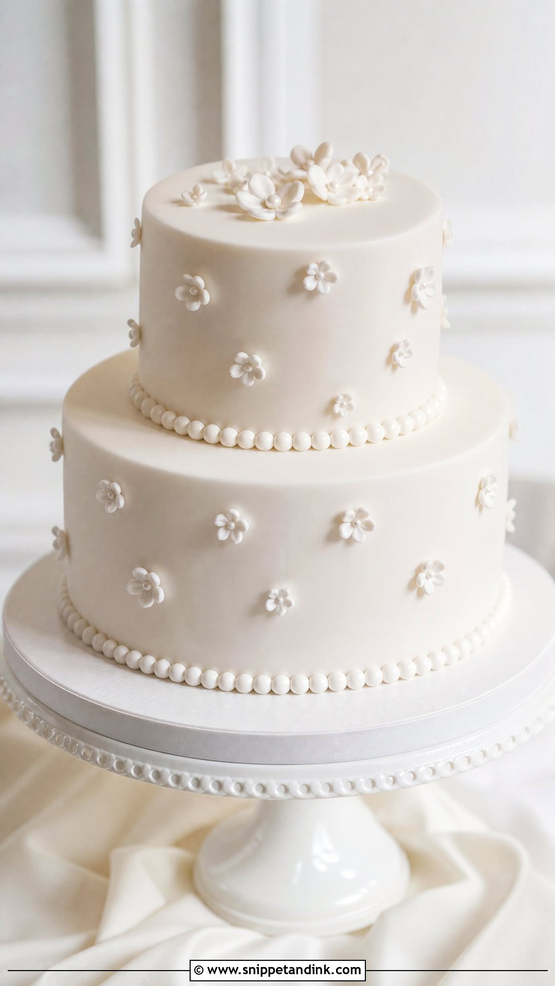 White Wedding Cake - Snippet and Ink - 30 Simple Wedding Cake Ideas