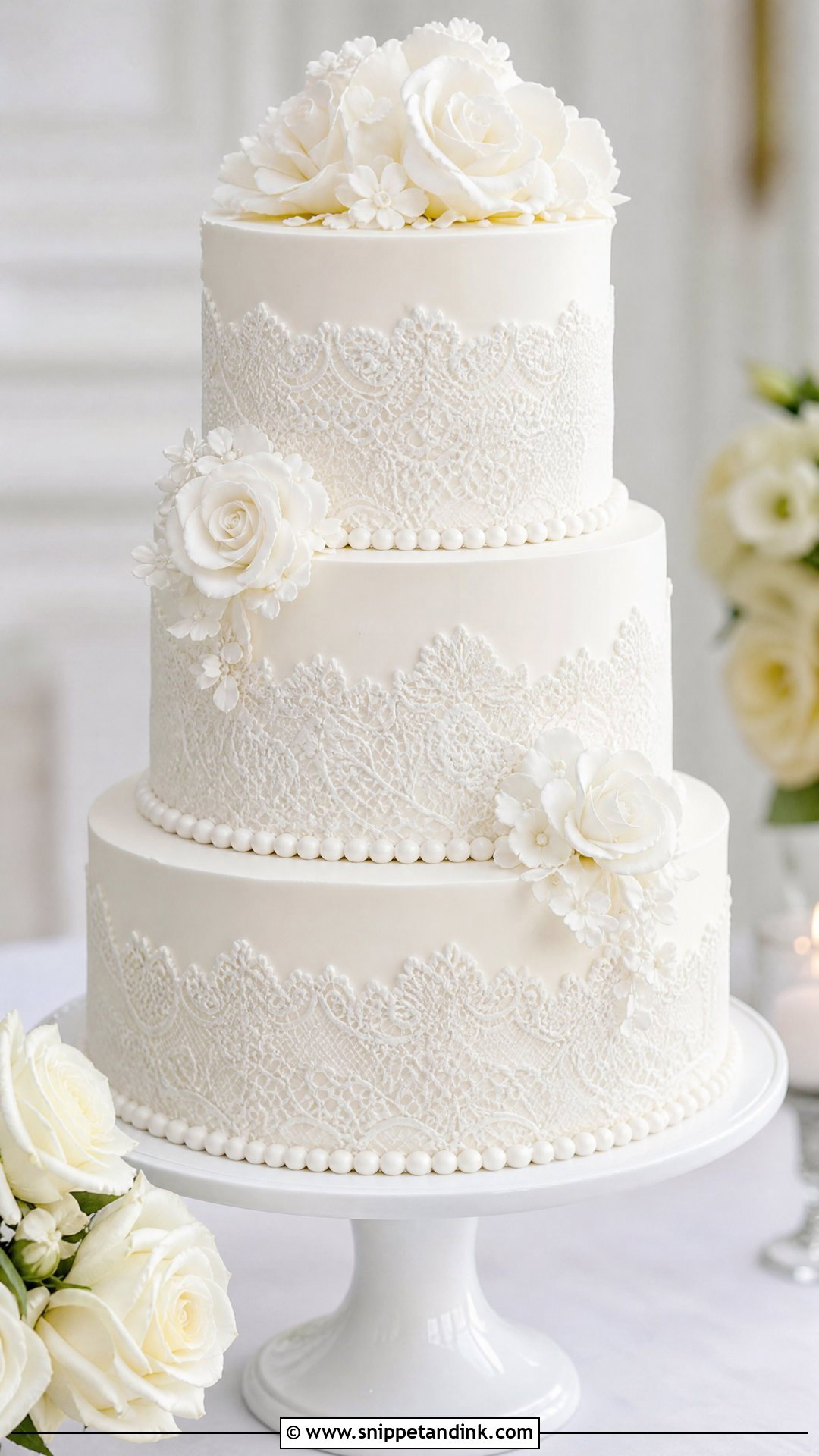 White Wedding Cake - Snippet and Ink - 35 Wedding Cakes