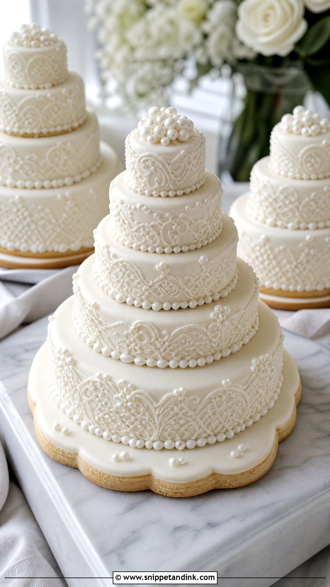 White Wedding Cake Cookies - Snippet and Ink - 30 Wedding Cake Cookies