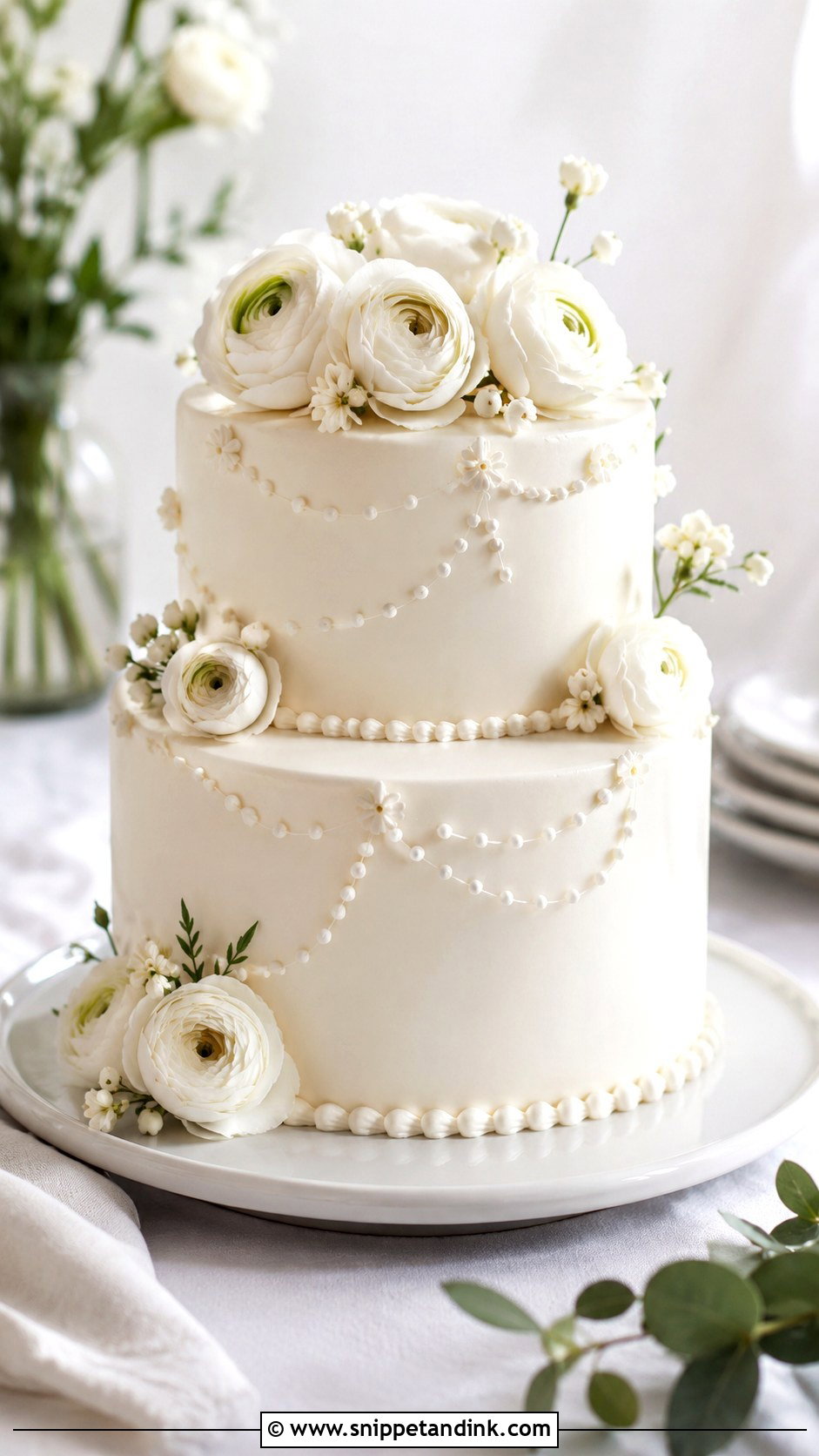White Wedding Cake Plate - Snippet and Ink - 20 Wedding Cake Plate Ideas