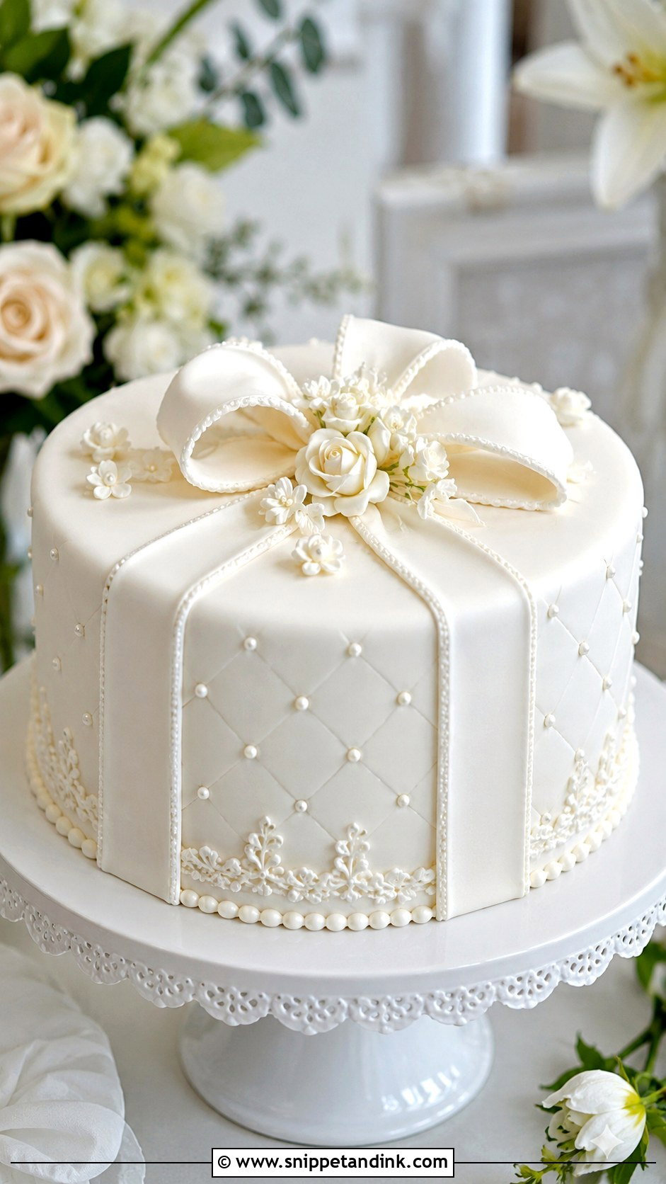 White Wedding Gift Cake - Snippet and Ink - 20 Gift Cake Design Ideas for Wedding