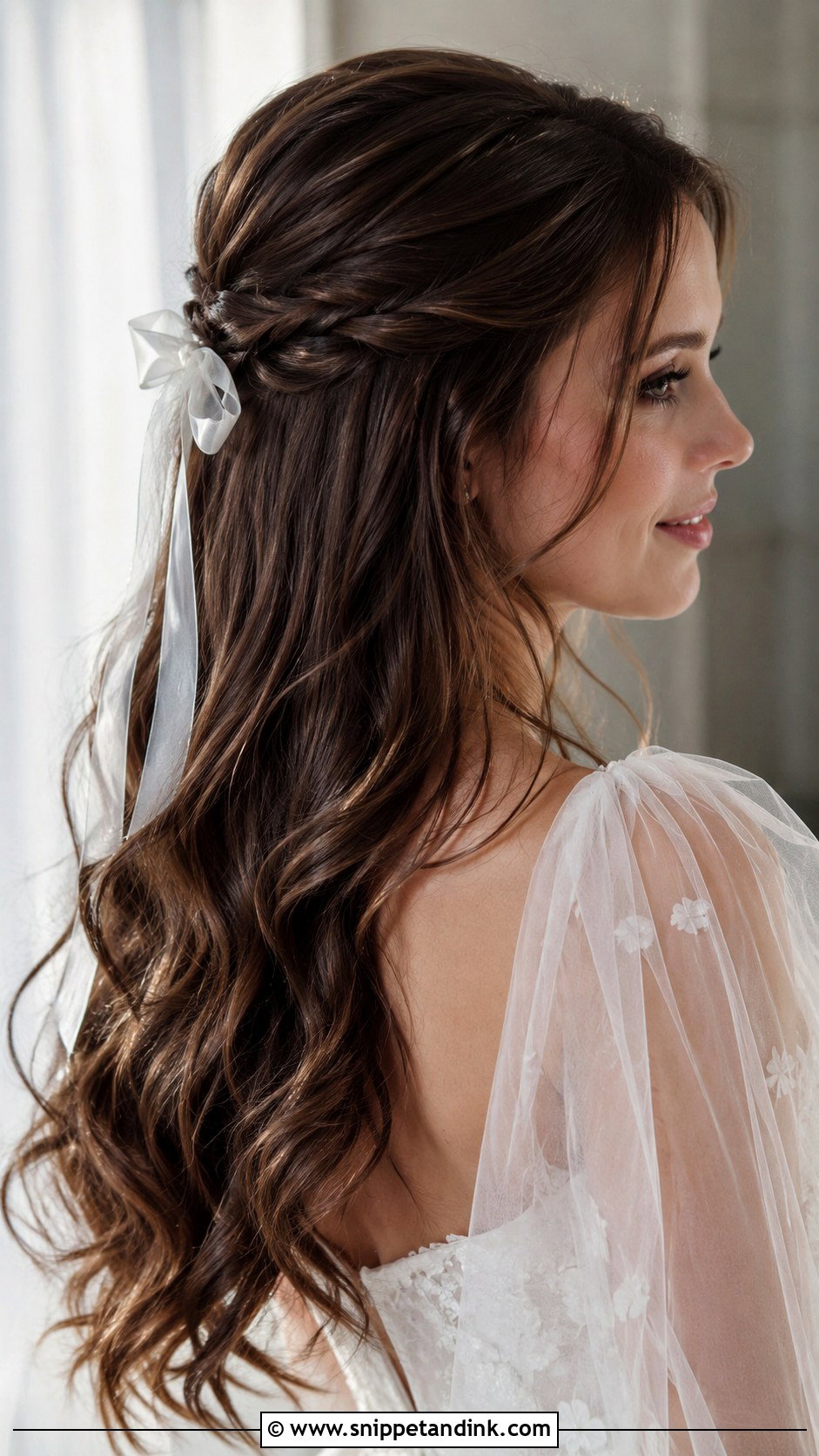 White Wedding Half Up Hair - Snippet and Ink - 15 White Wedding Hair Ideas