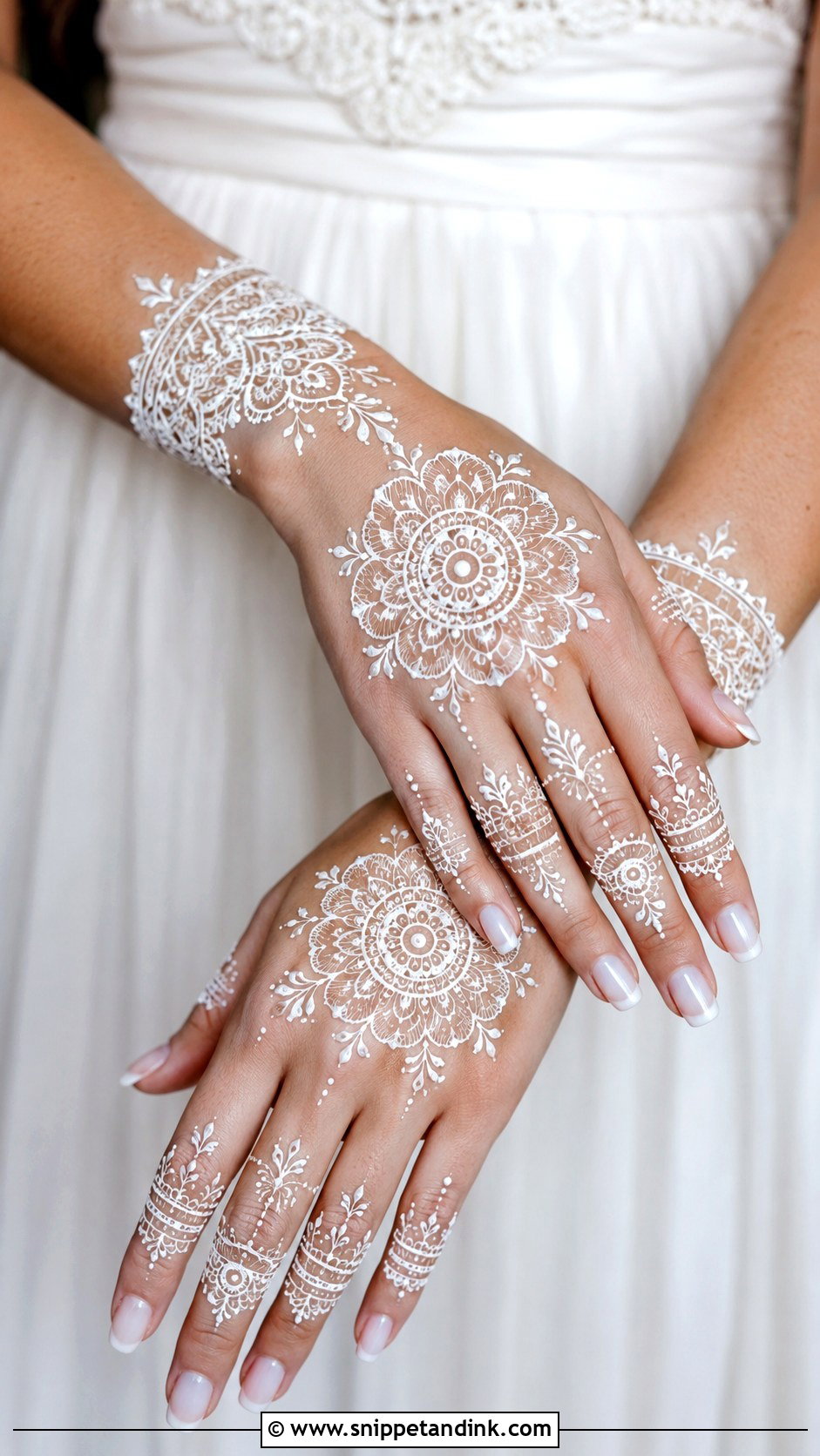 White Wedding Mehndi Design - Snippet and Ink - 35 Latest Wedding Mehndi Designs