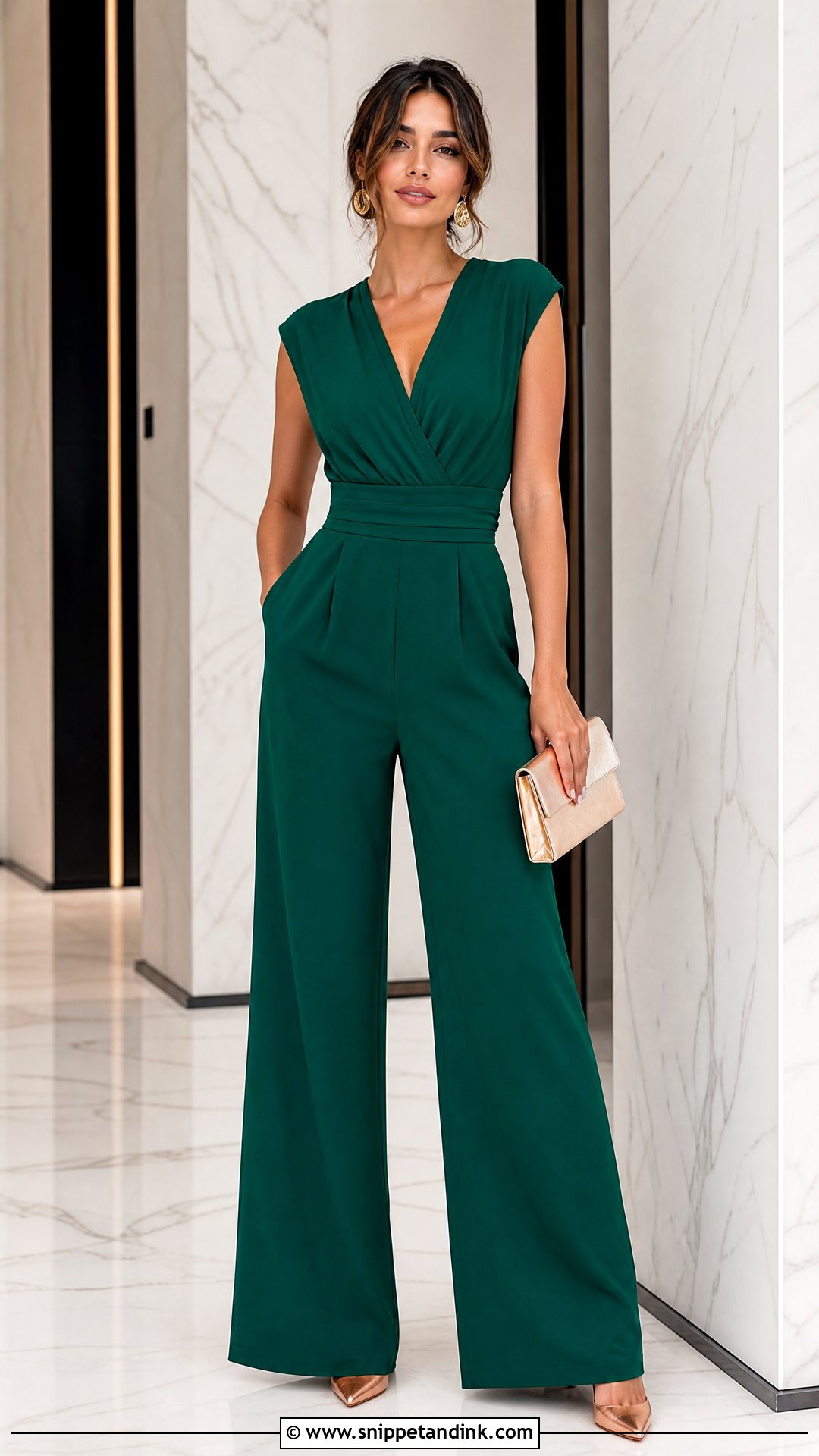 Wide Leg Jumpsuit Wedding Guest Outfit - Snippet and Ink - 20 wedding guest top outfit ideas