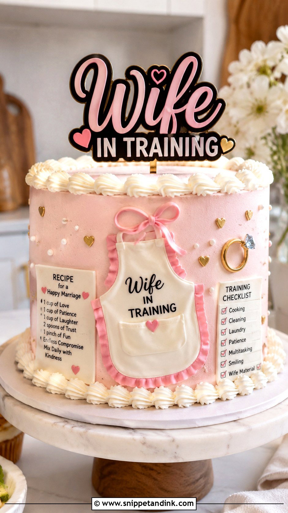 Wife In Training Cake - Snippet and Ink - 20 Funny Bachelorette Cake Ideas for Wedding