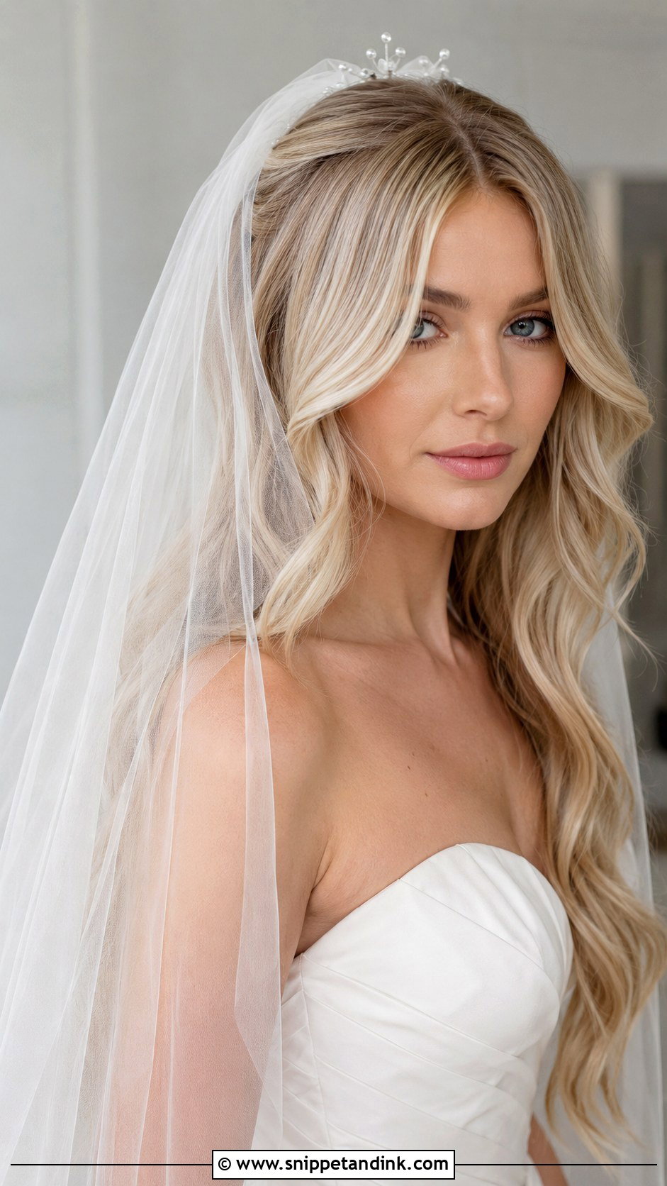 Wig With Veil And Loose Waves - Snippet and Ink - 15 Wig Hairstyles for Weddings