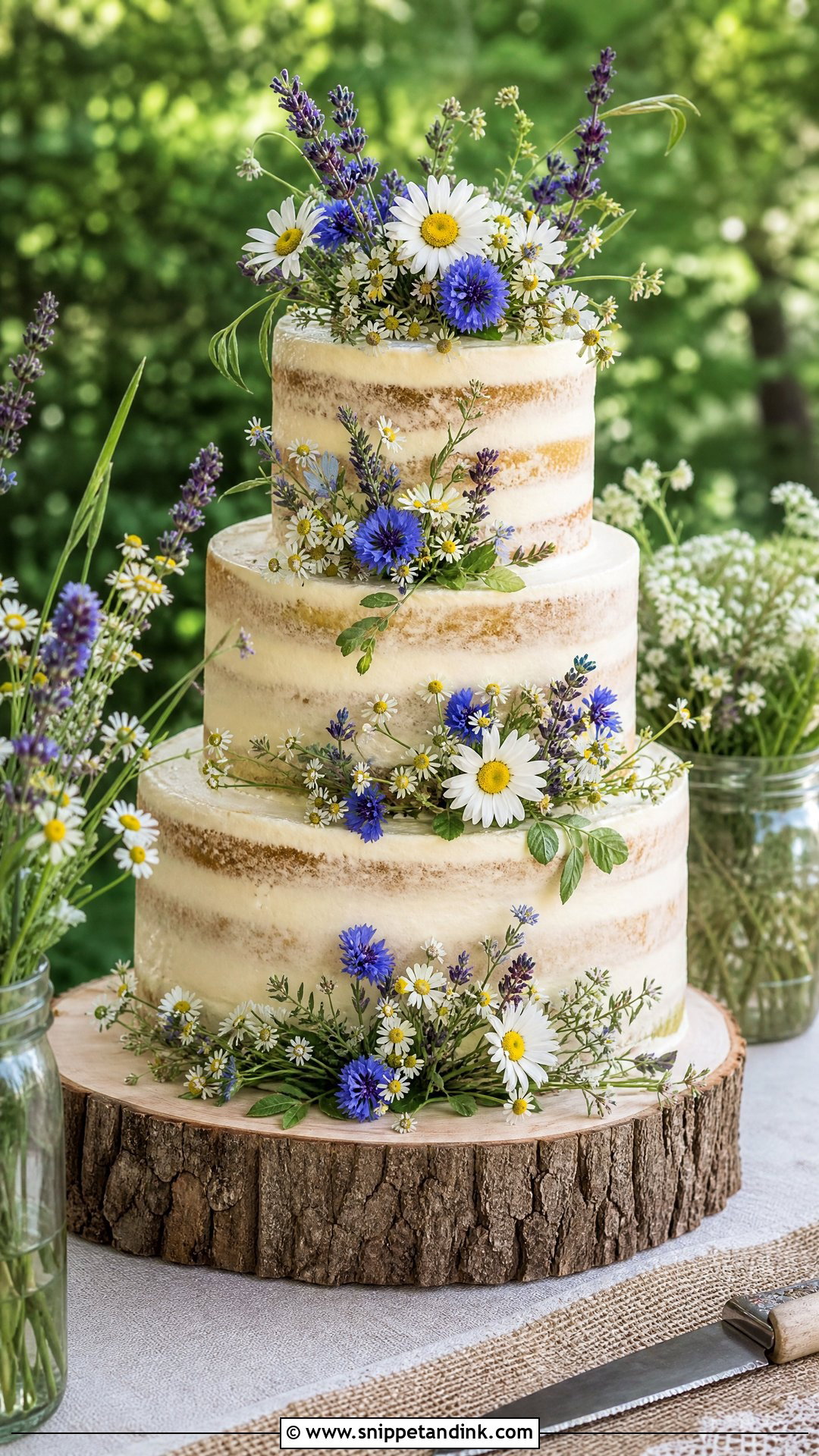 Wildflower Bouquet Wedding Cake - Snippet and Ink - 30 Cake Bouquet Ideas for Wedding