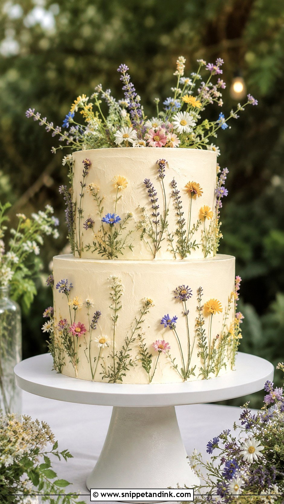 Wildflower Summer Wedding Cake - Snippet and Ink - 20 Simple Summer Wedding Cake Ideas