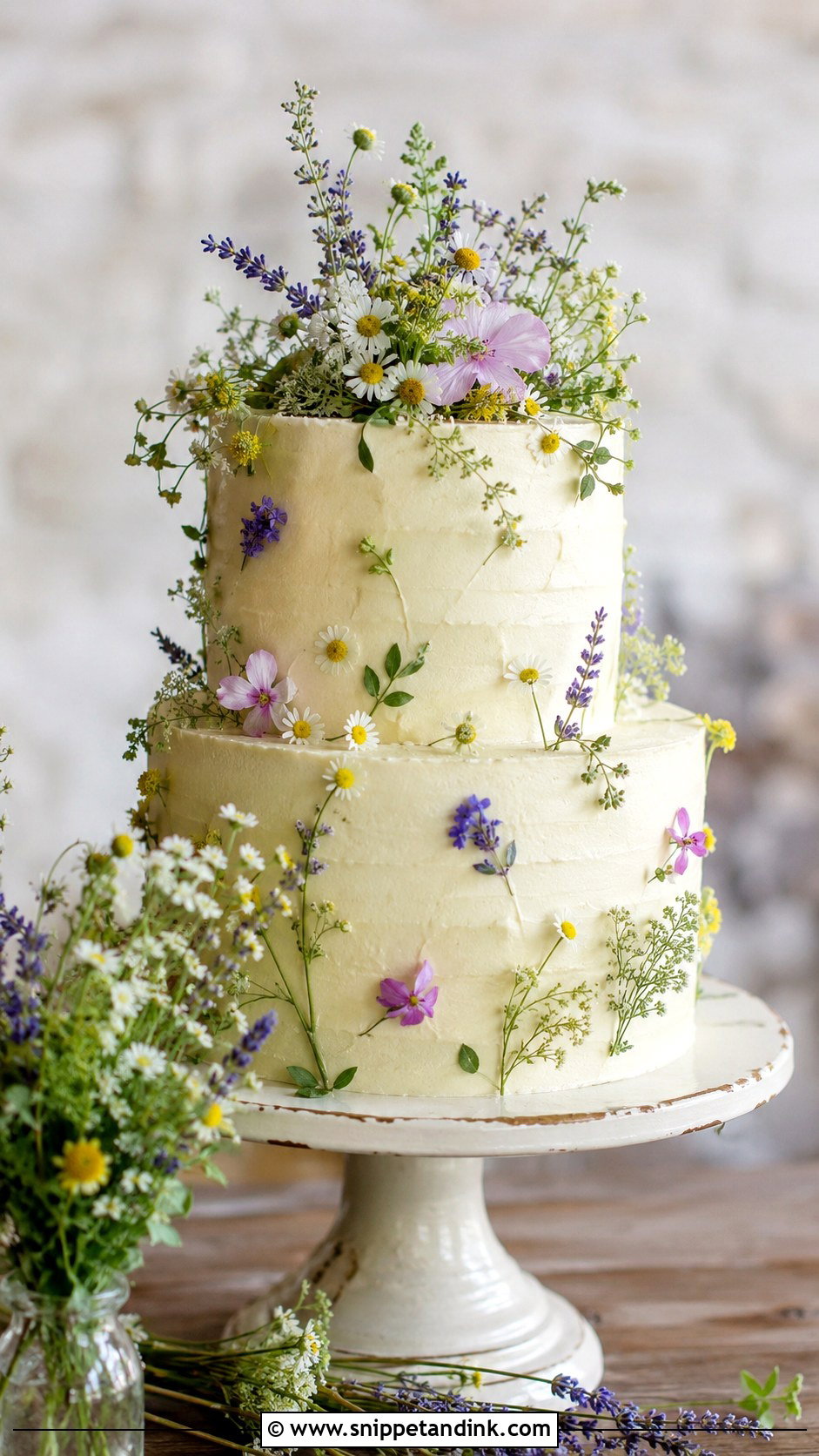 Wildflower Wedding Cake - Snippet and Ink - 20 Simple Flower Cake Ideas for Wedding