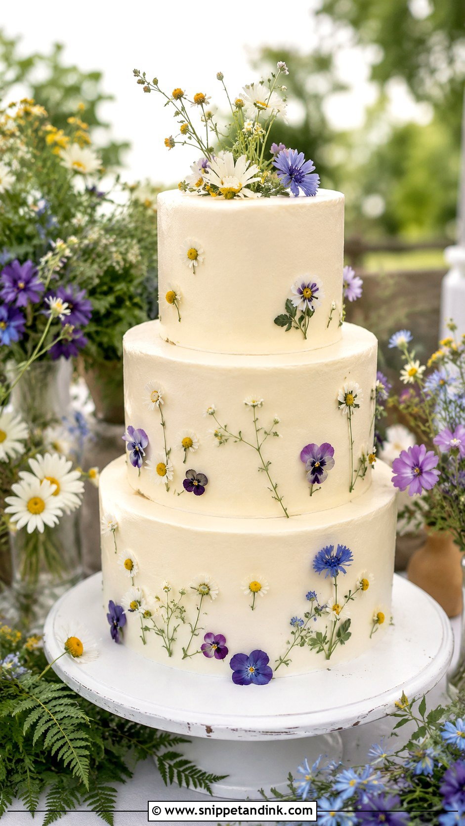 Wildflower Wedding Cake - Snippet and Ink - 20 Simple Floral Wedding Cake Ideas