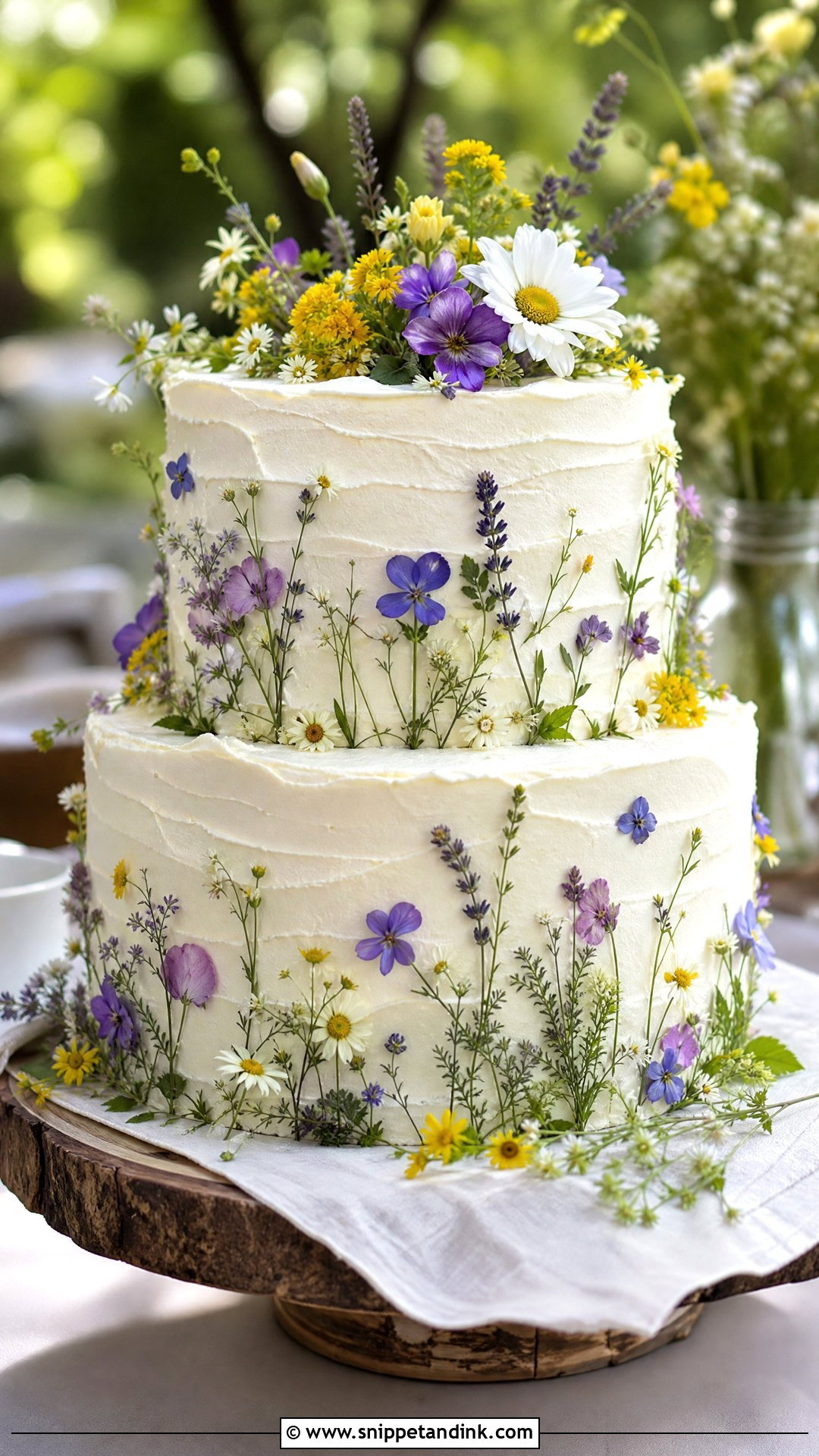 Wildflower Wedding Cake - Snippet and Ink - 20 Wedding Cake Flowers Ideas