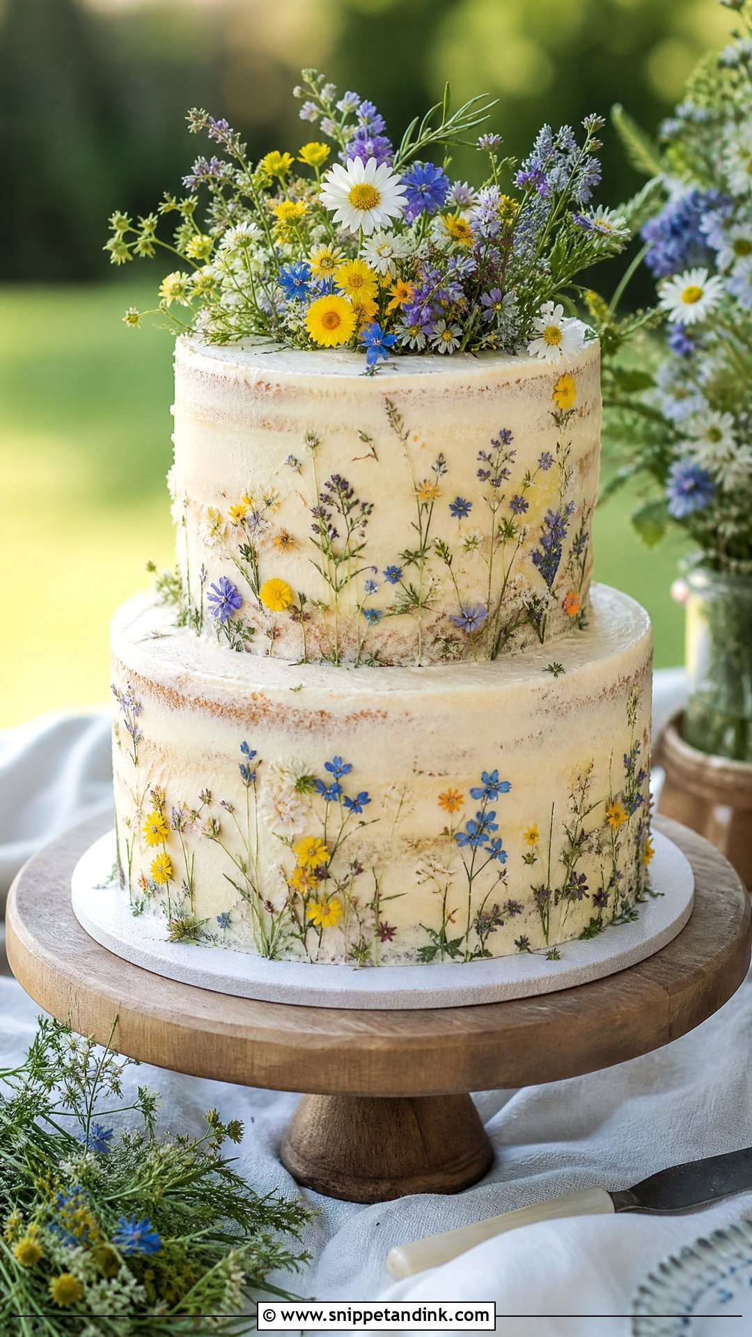 Wildflower Wedding Cake - Snippet and Ink - 25 Flower Theme Cake Ideas for Wedding