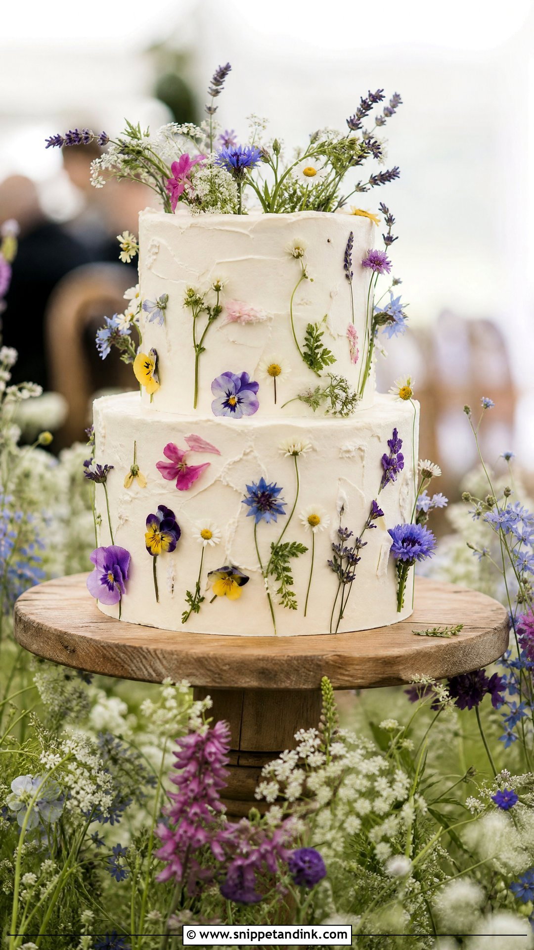 Wildflower Wedding Cake - Snippet and Ink - 25 Flowers on Cake Ideas for Wedding