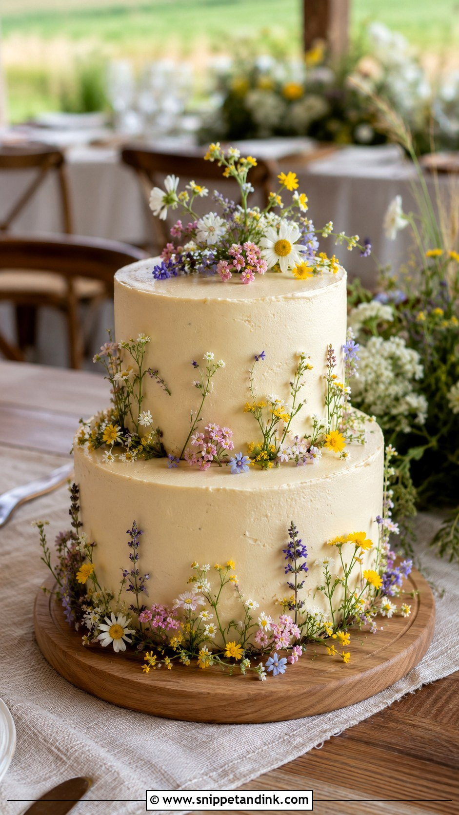 Wildflower Wedding Cake - Snippet and Ink - 25 Outdoor Wedding Cake Ideas