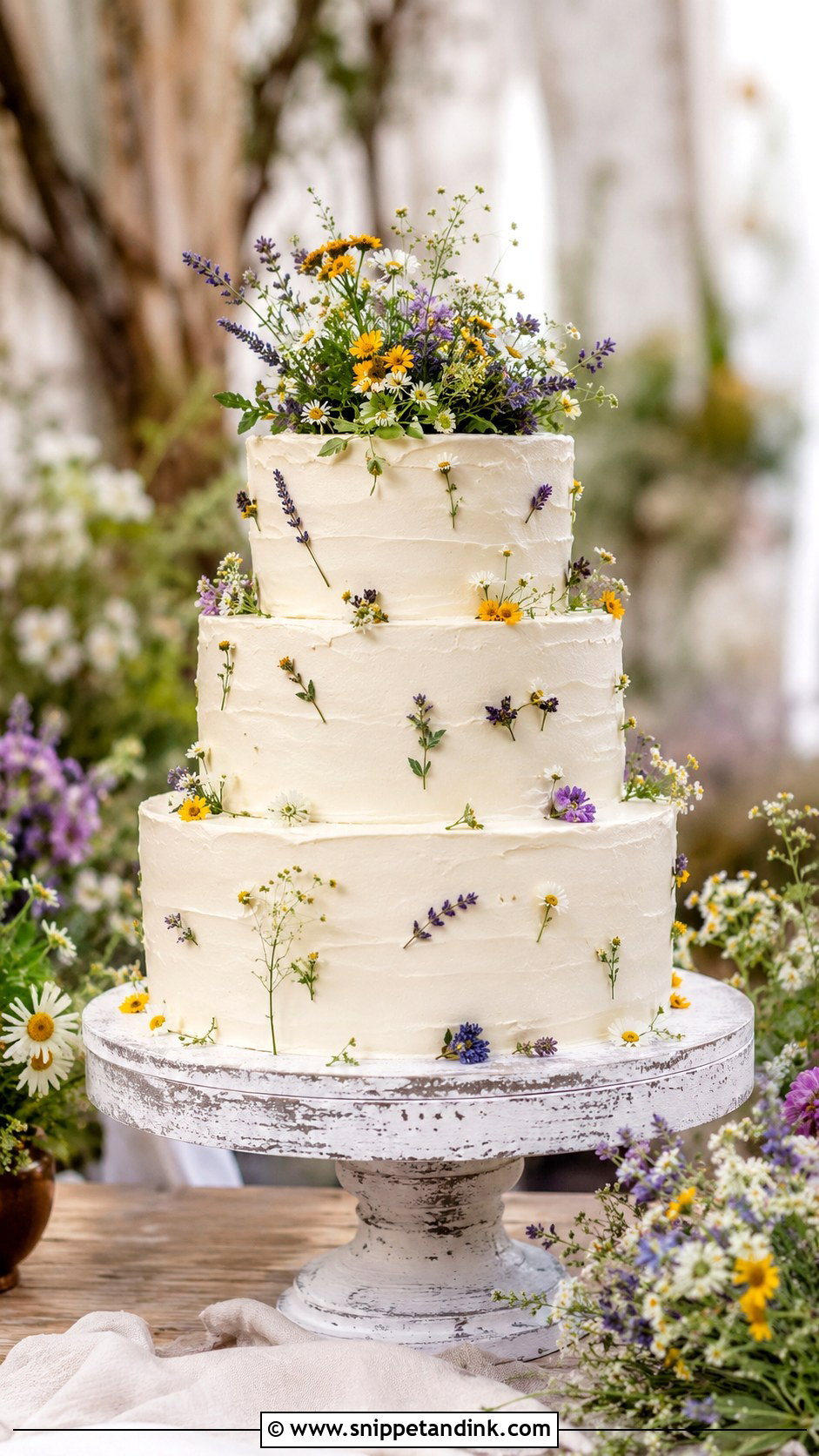 Wildflower Wedding Cake - Snippet and Ink - 20 Floral Cake Designs for Wedding