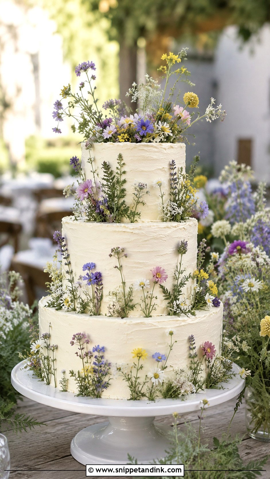 Wildflower Wedding Cake - Snippet and Ink - 20 Garden Wedding Cake Ideas