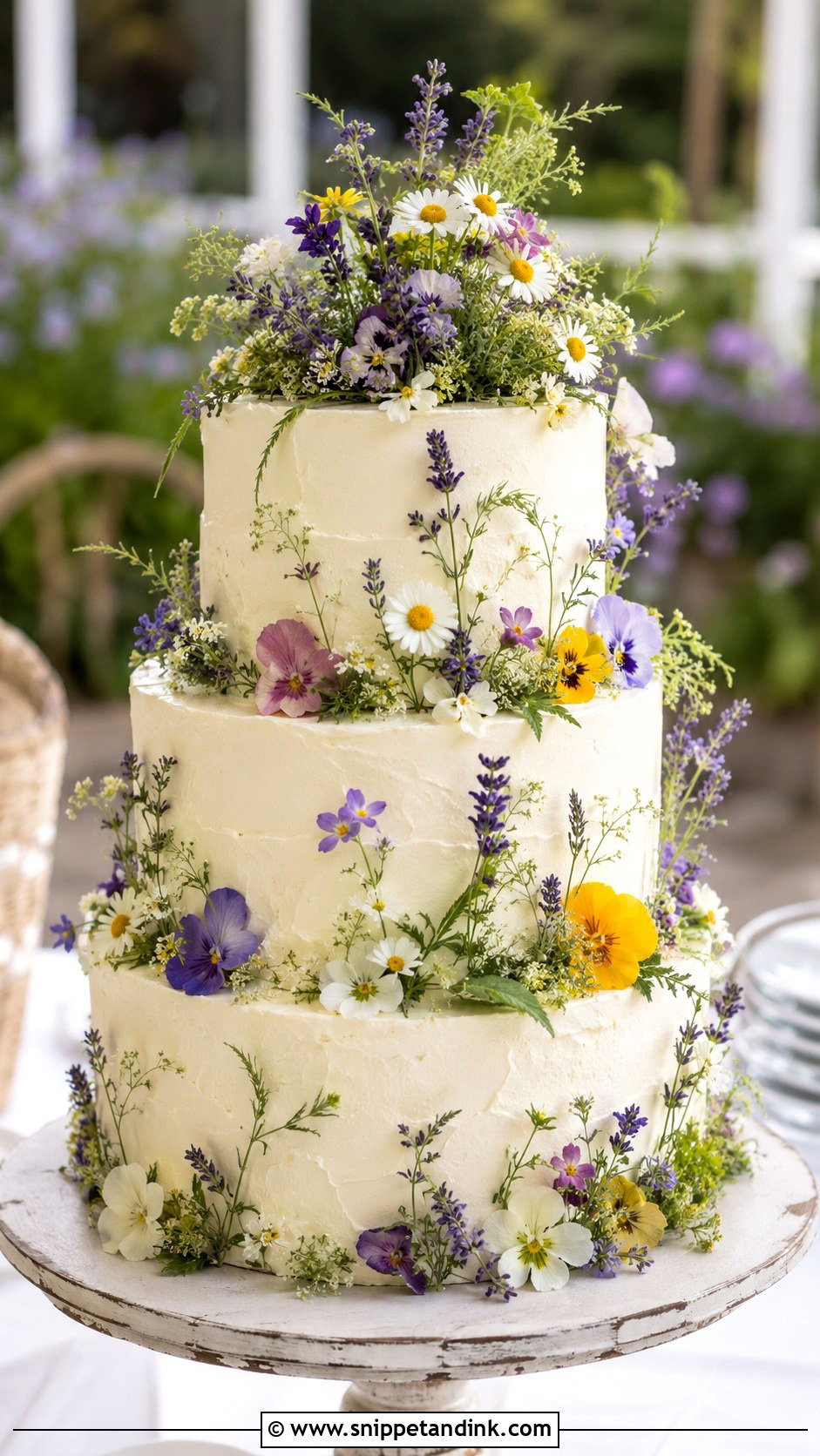 Wildflower Wedding Cake - Snippet and Ink - 20 Modern Floral Wedding Cake Ideas
