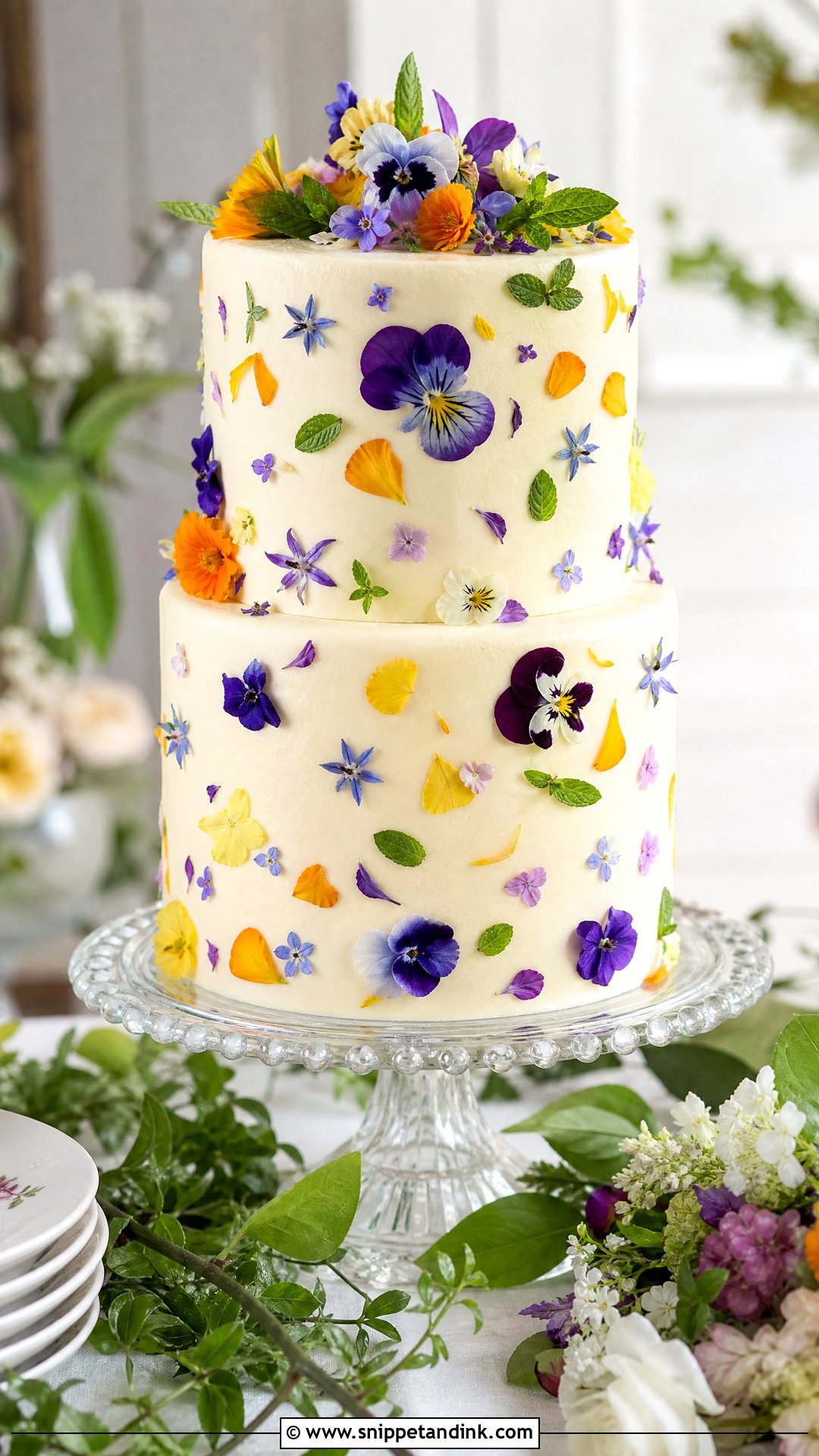 Wildflower Wedding Cake With Edible Flowers - Snippet and Ink - 20 Wildflower Cakes for Wedding