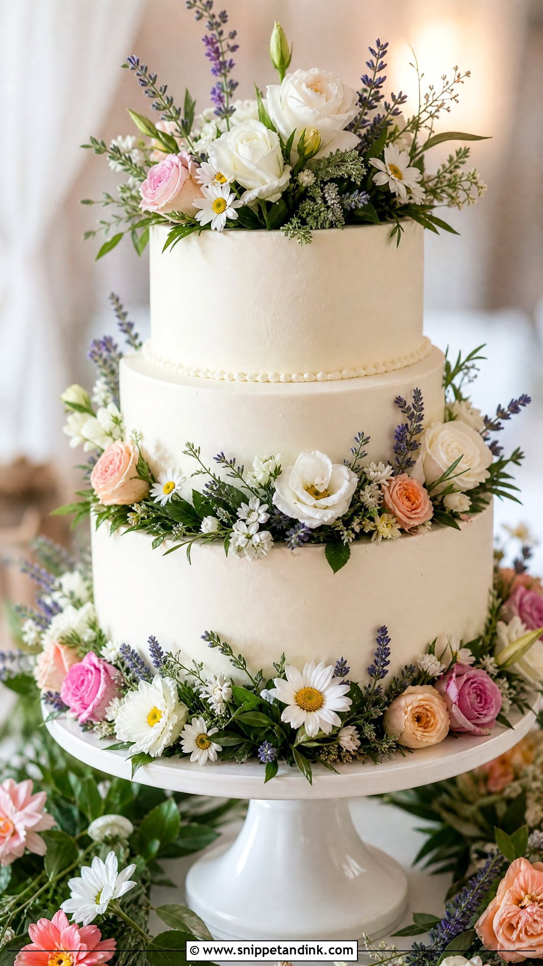 Wildflower Wedding Cake With Fresh Flowers - Snippet and Ink - 20 Wildflower Cakes for Wedding
