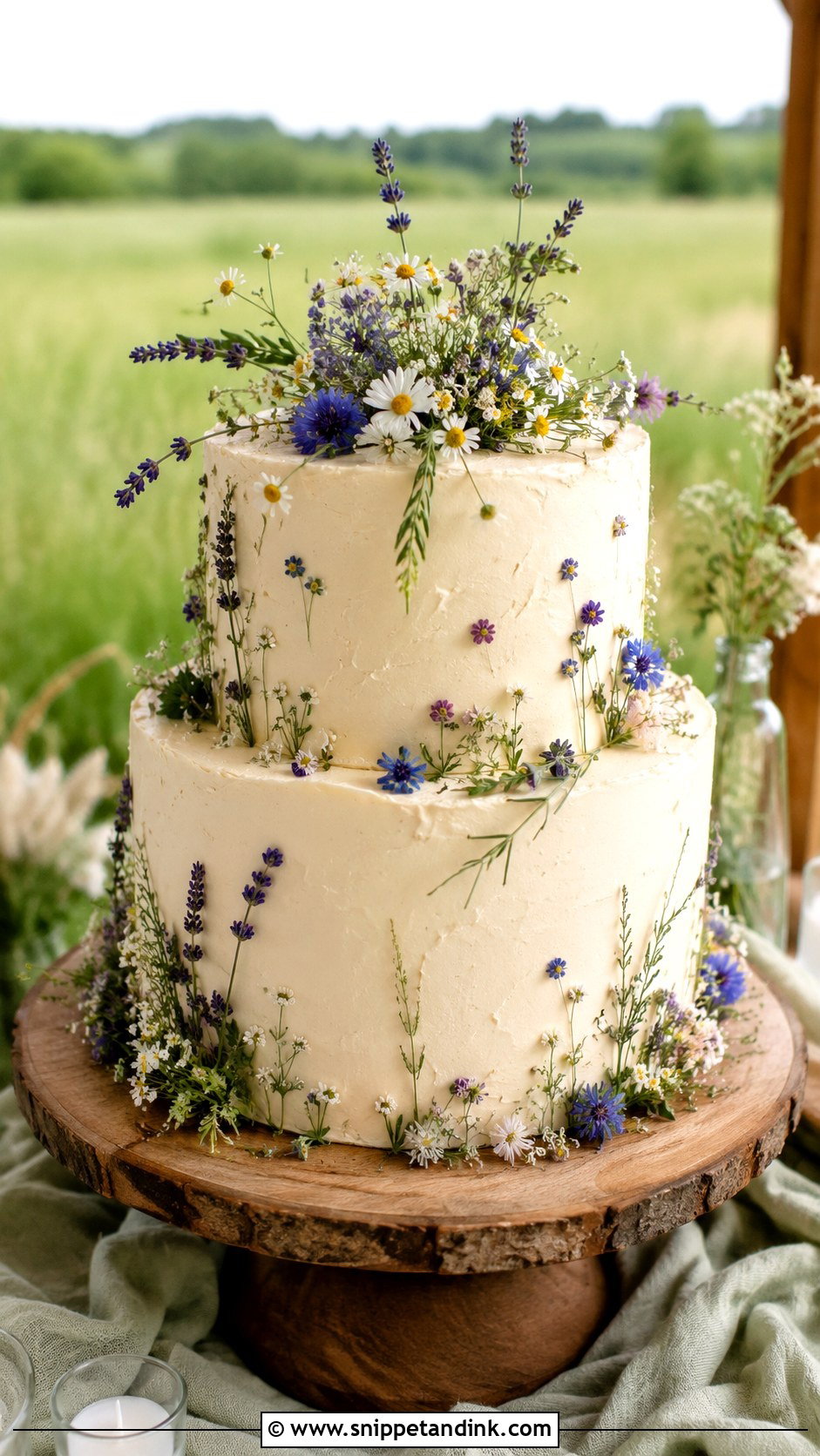 Wildflower Wedding Cake - Snippet and Ink - 20 Aesthetic Floral Cake Ideas for Wedding