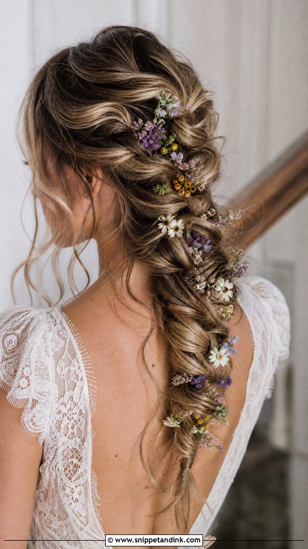 Wildflower Wedding Hair With Boho Braid - Snippet and Ink - 20 Wildflower Wedding Hair Ideas