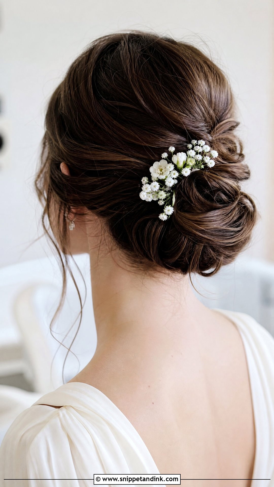Wildflower Wedding Hair With Chignon - Snippet and Ink - 20 Wildflower Wedding Hair Ideas