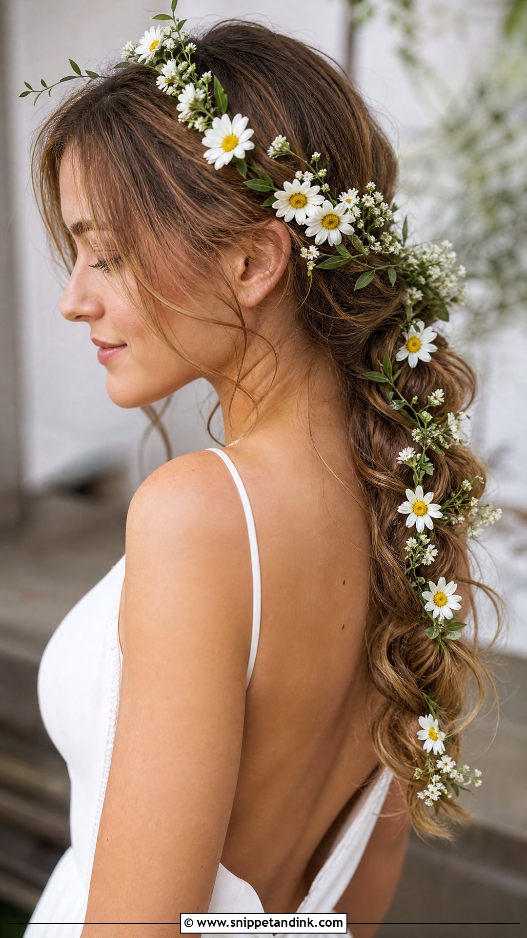 Wildflower Wedding Hair With Daisies - Snippet and Ink - 20 Wildflower Wedding Hair Ideas