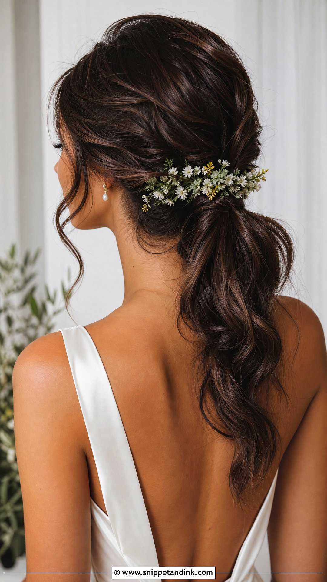 Wildflower Wedding Hair With Ponytail - Snippet and Ink - 20 Wildflower Wedding Hair Ideas